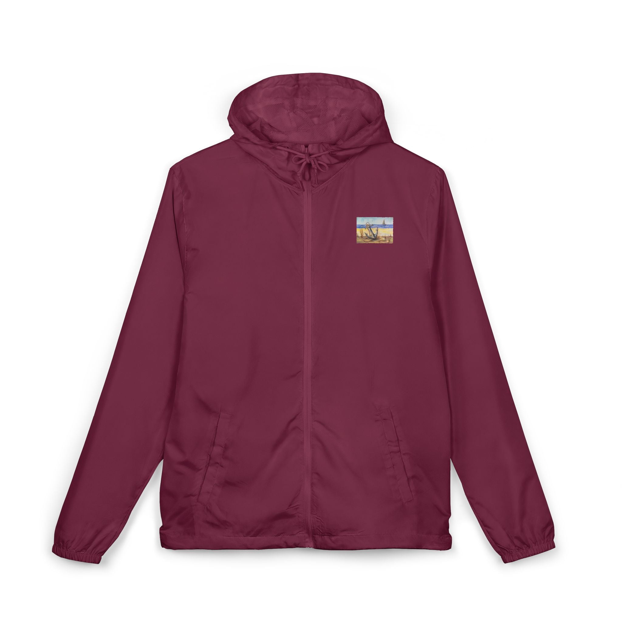 Windbreaker Jacket — Beach Anchor Sailboat Coastal Design