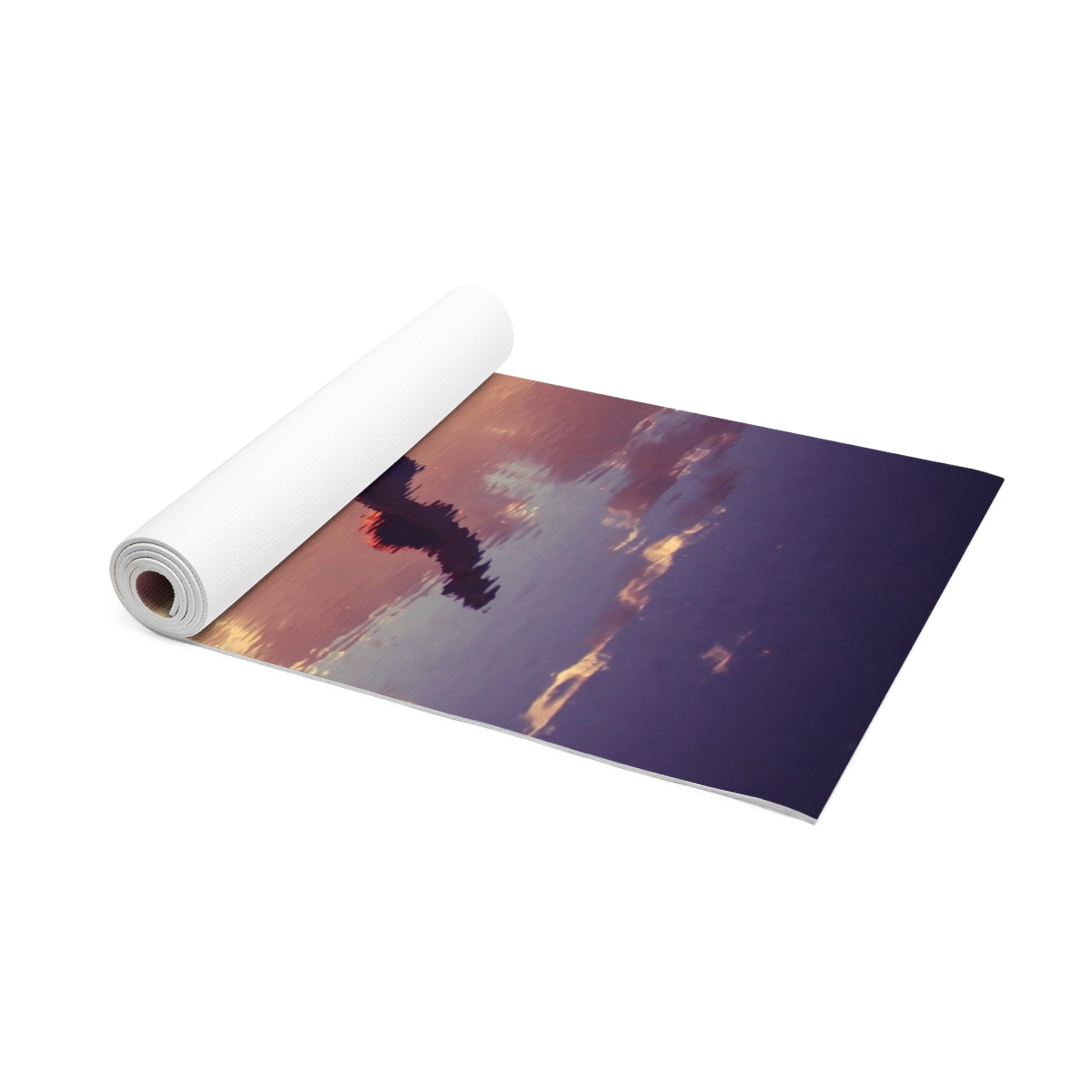 Sunset Silhouette Foam Yoga Mat — Sunset Beach Yoga Pose Mat