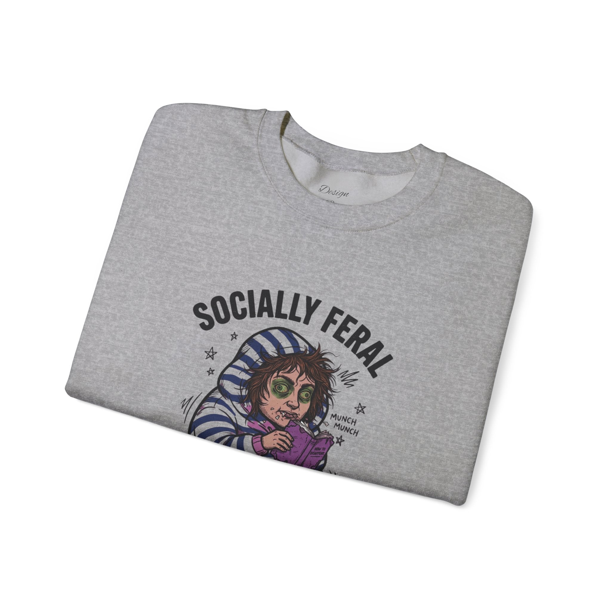 Socially Feral "Do Not Perceive Me" Sweatshirt, Feral Era vintage mascot, distressed collegiate