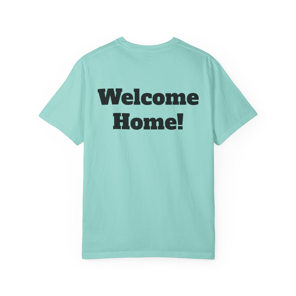 T-Shirt - American Flag with Saluting Soldiers | "Welcome Home!" Military Reunion Tee