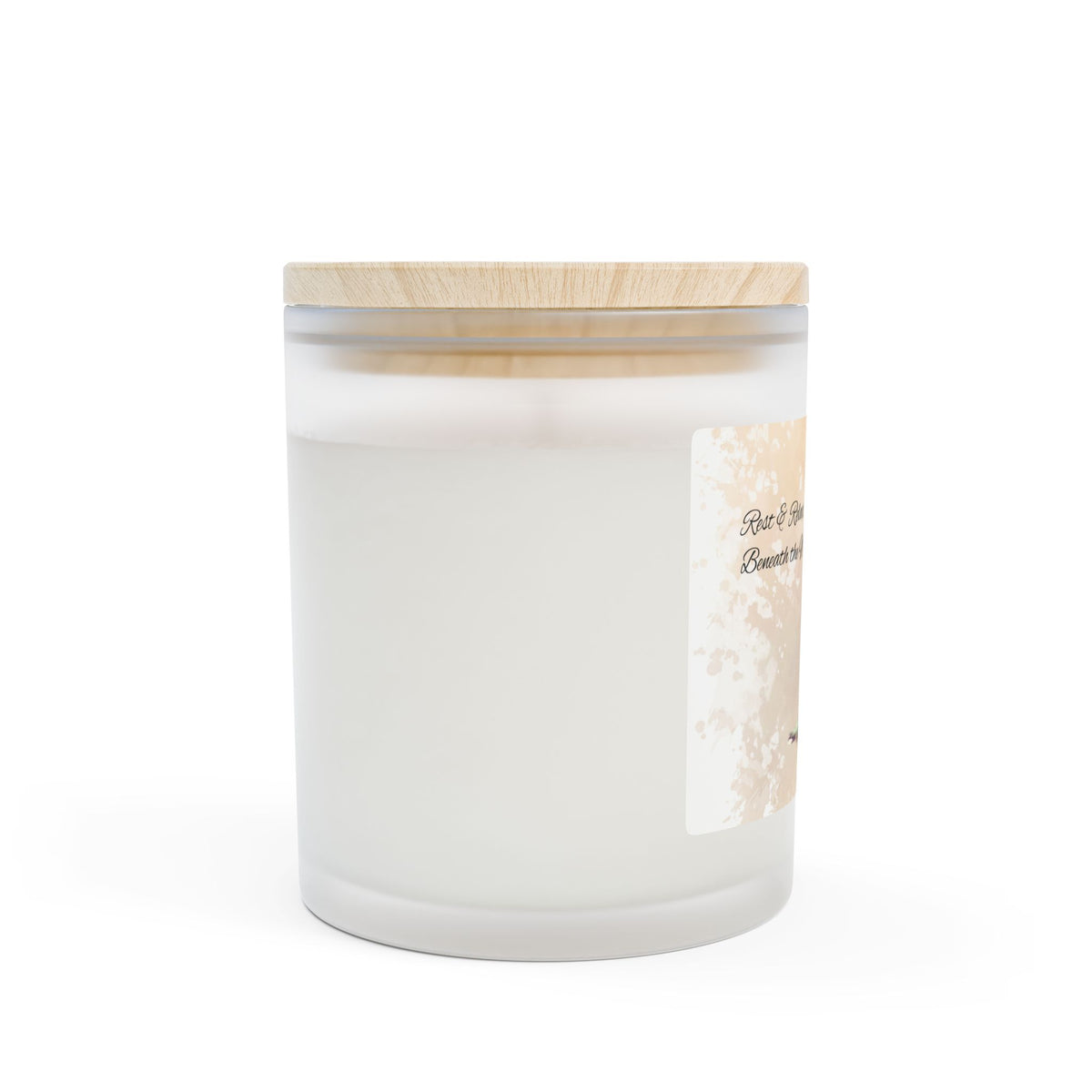 Relaxing Hummingbird Frosted Glass Candle — 11oz “Rest & Relax Beneath the Wisteria”