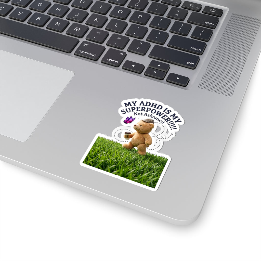 My ADHD Is My Superpower Sticker | Dilly Dally Cute Bear, Retro Handwritten Procrastination