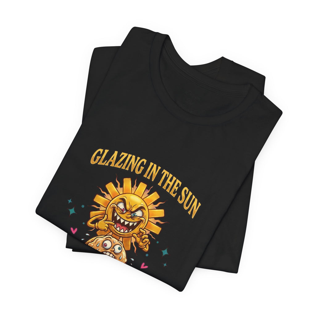 “Glazing in the Sun” Funny Retro Sun & Donut Tee | Dilly Dally Procrastination