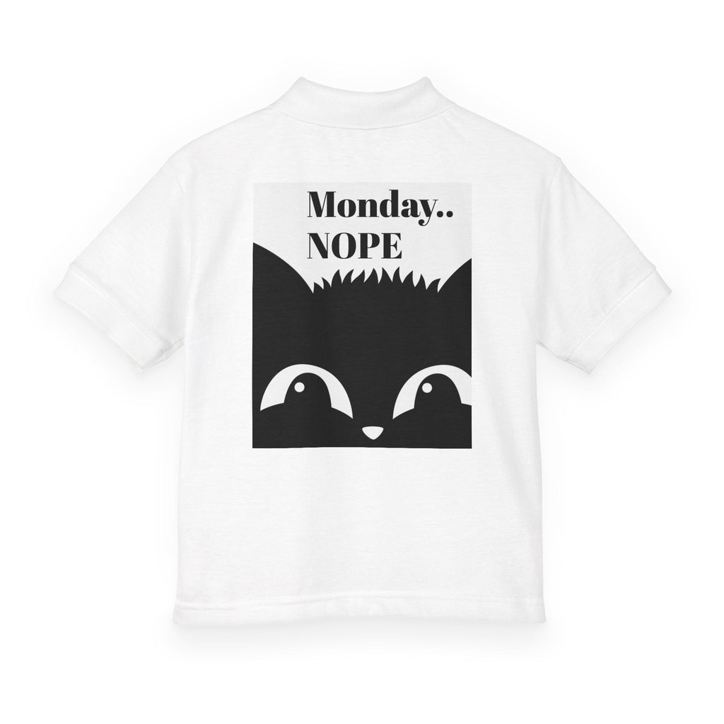 Youth Polo — "Monday.. NOPE" Skunk Graphic School Shirt