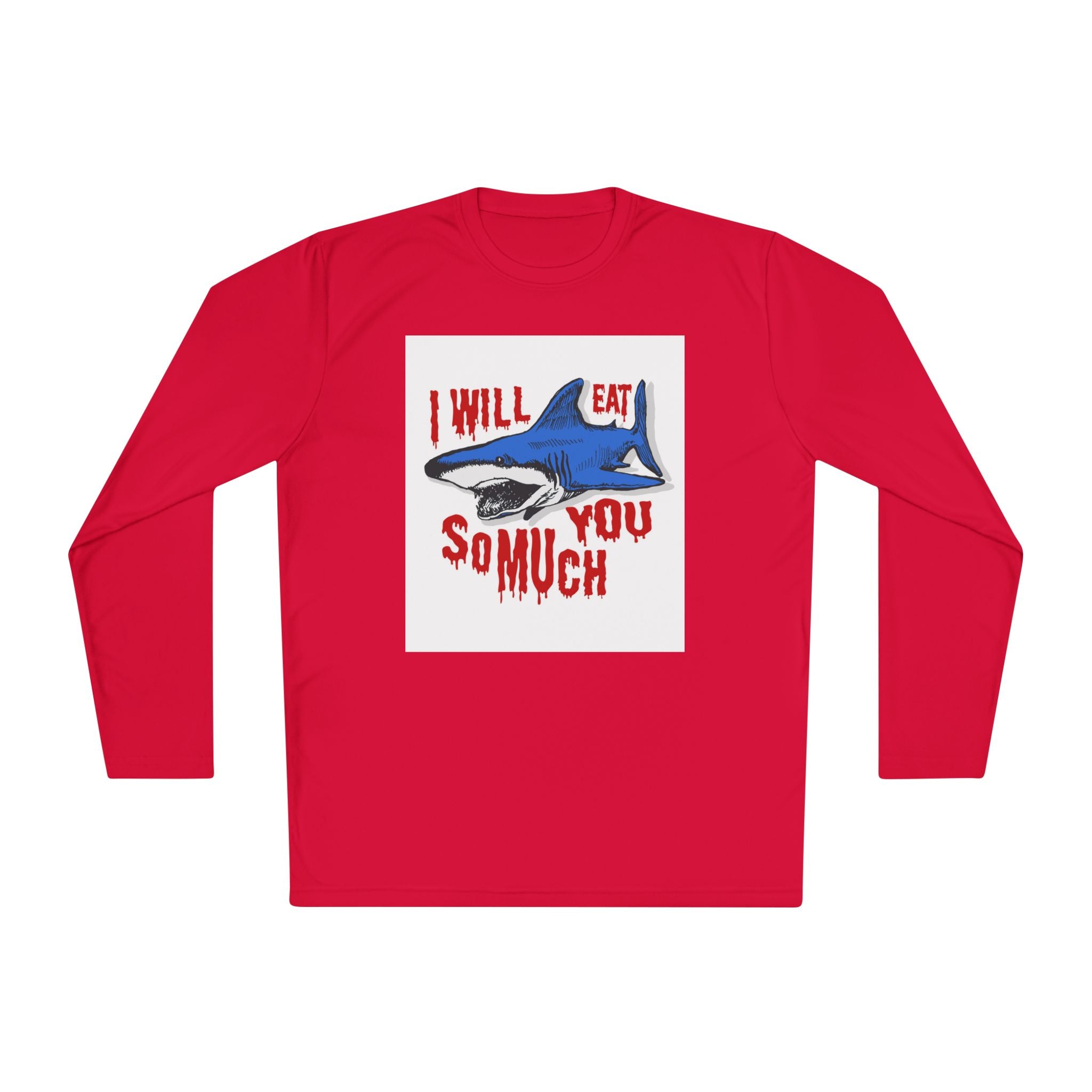 I will Eat you Sharky design Unisex Lightweight Long Sleeve Tee