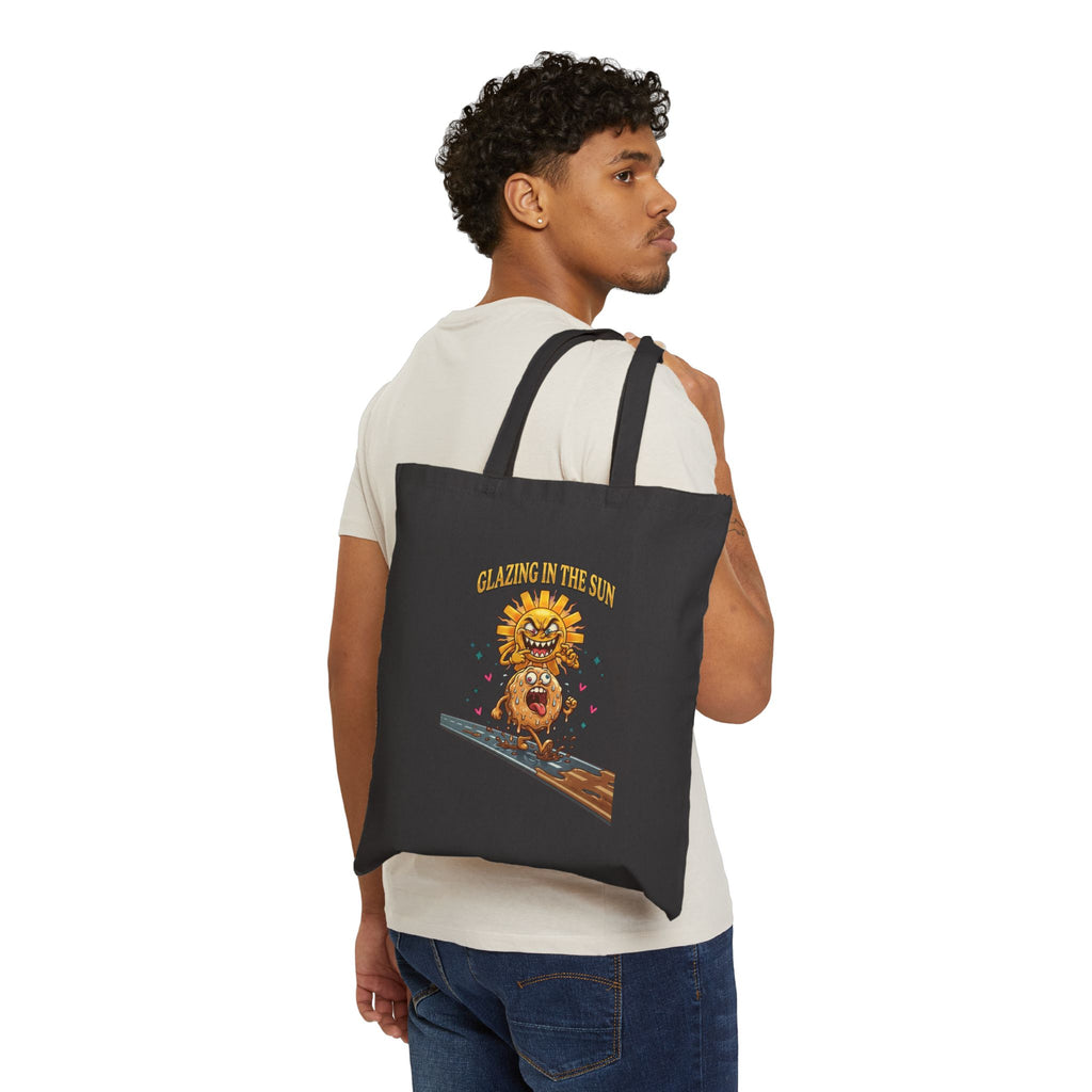 Dilly Dally Retro Sun Skate Slogan Tote | canvas tote, vintage cartoon