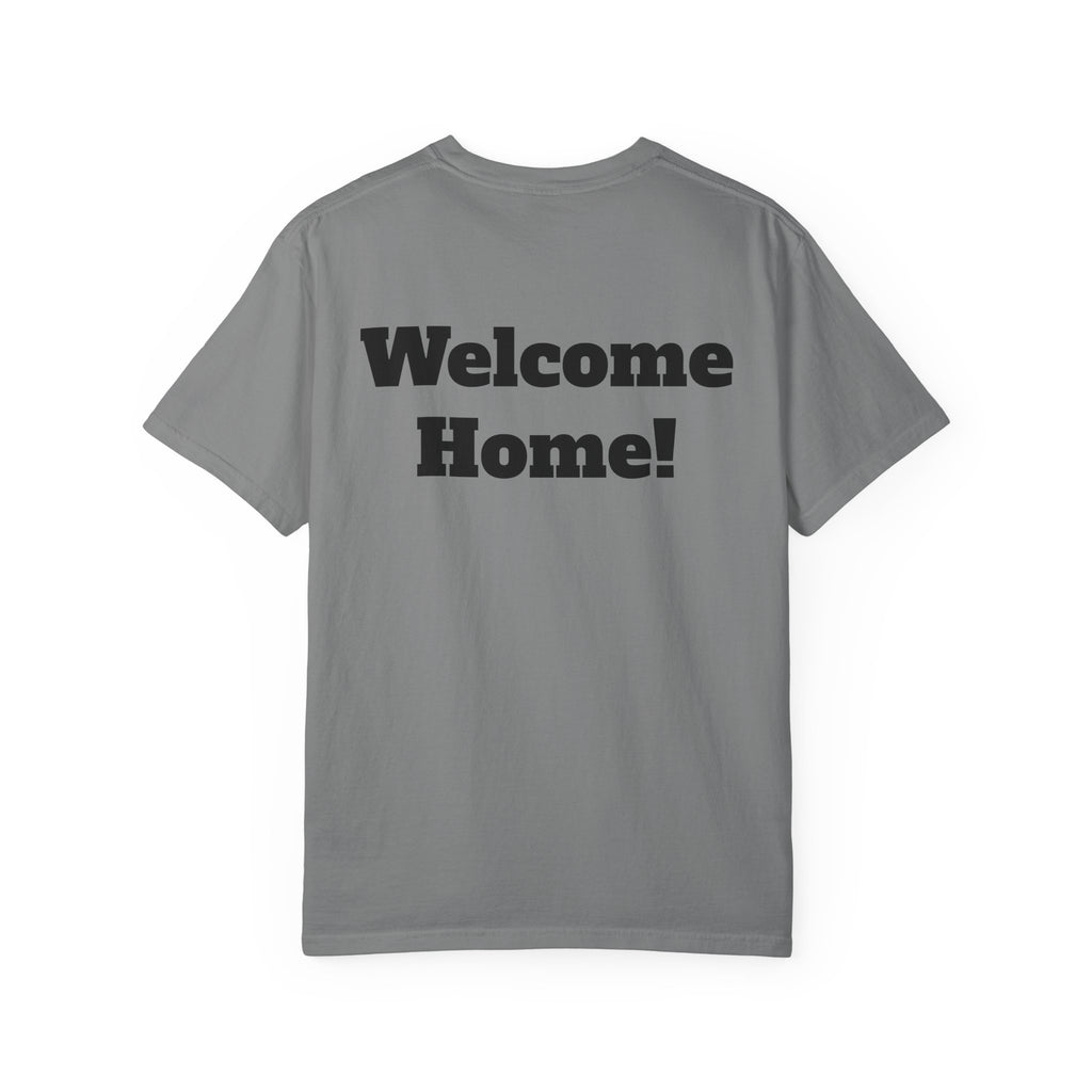 T-Shirt - American Flag with Saluting Soldiers | "Welcome Home!" Military Reunion Tee