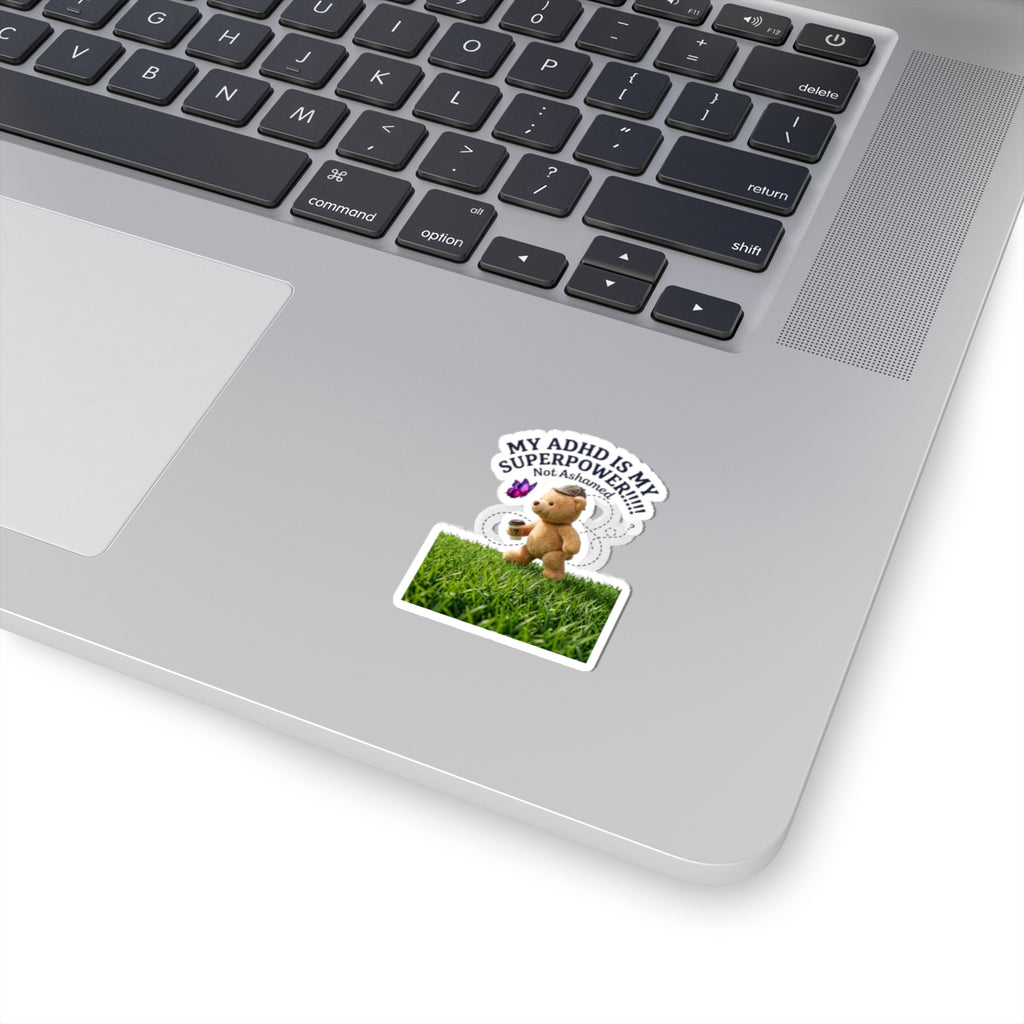 My ADHD Is My Superpower Sticker | Dilly Dally Cute Bear, Retro Handwritten Procrastination