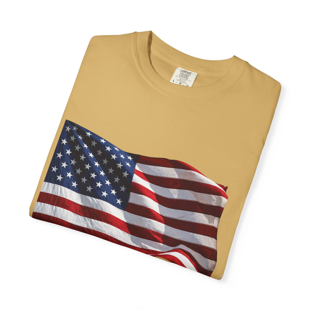T-Shirt - American Flag with Saluting Soldiers | "Welcome Home!" Military Reunion Tee