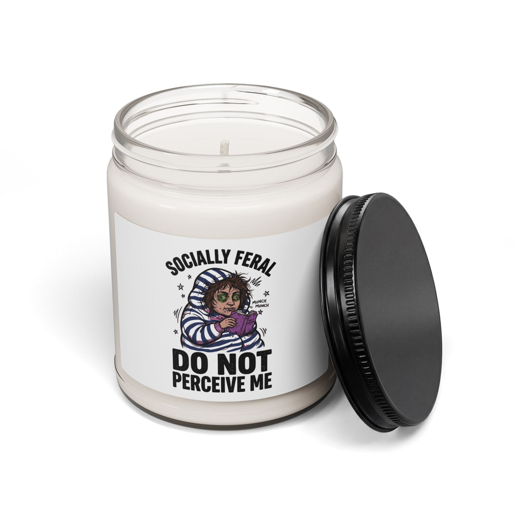 Socially Feral "Do Not Perceive Me" Candle, Feral Era Retro Raccoon Style