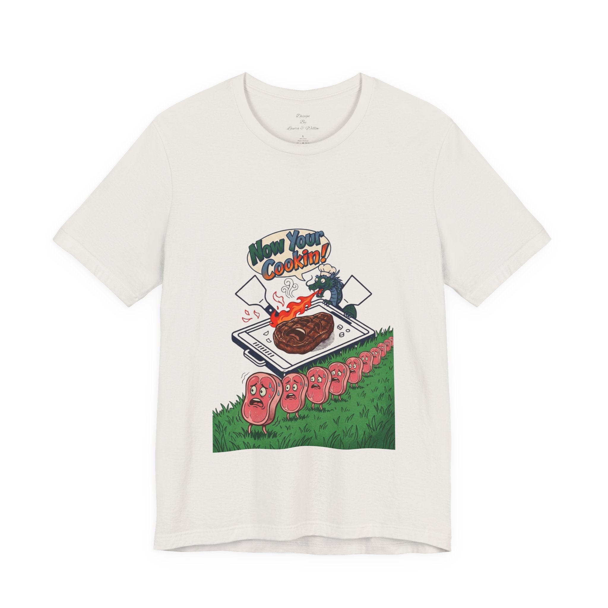 Kawaii Retro Cooking Manga Graphic Tee | Japanese Streetwear, Cherry Blossom Motif