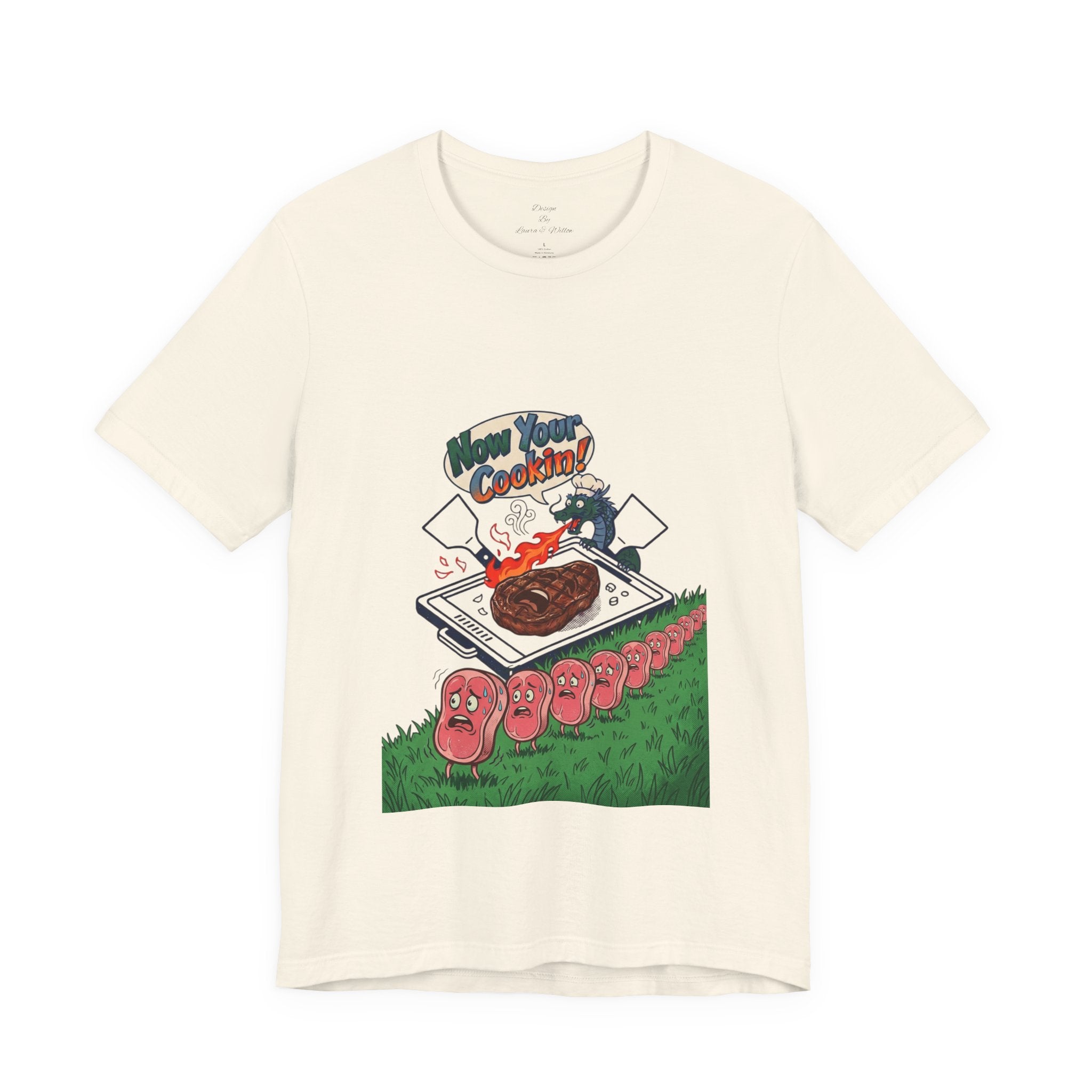 Kawaii Retro Cooking Manga Graphic Tee | Japanese Streetwear, Cherry Blossom Motif