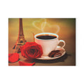 Romantic Paris Coffee Glass Cutting Board — Rose & Eiffel Morning Kitchen Décor