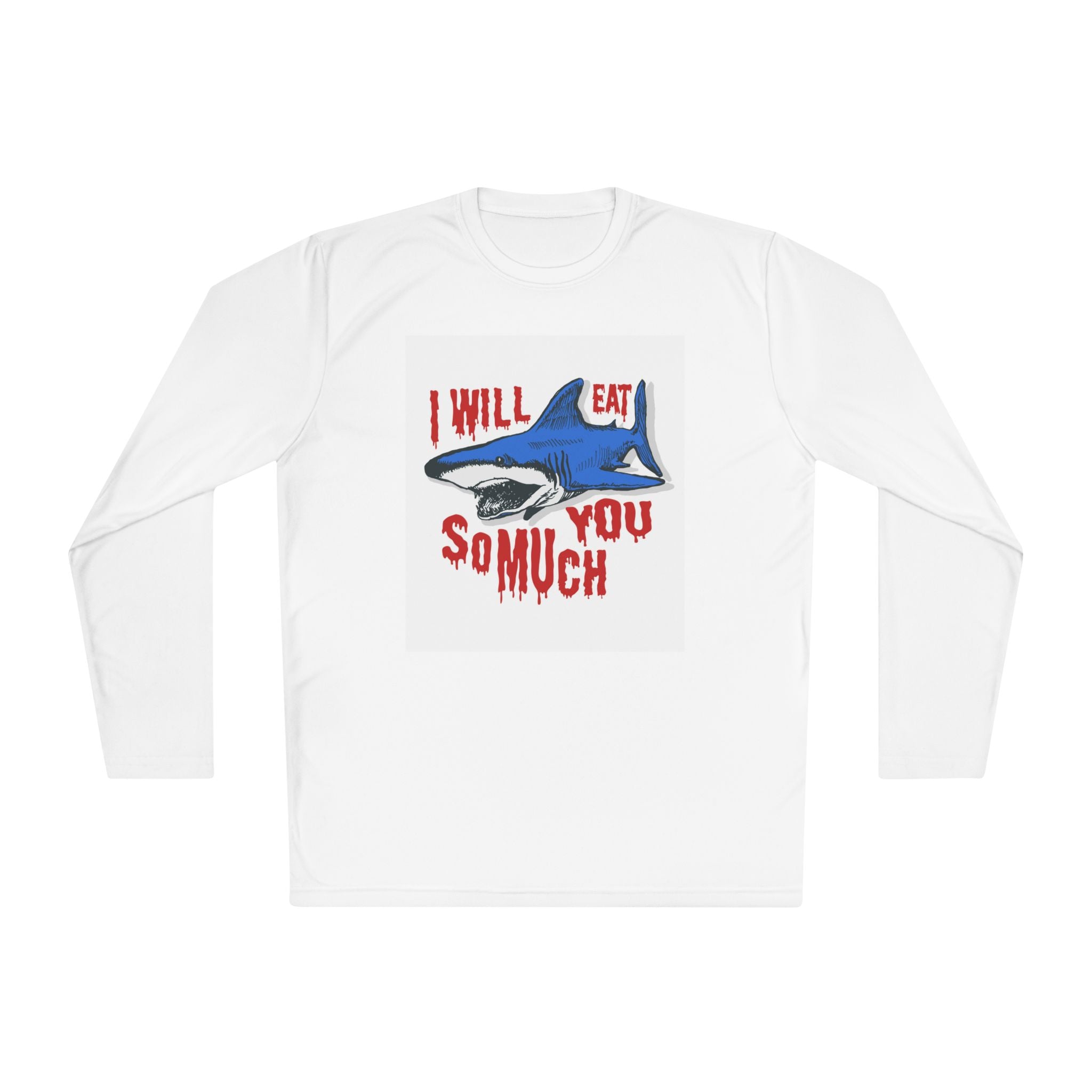 I will Eat you Sharky design Unisex Lightweight Long Sleeve Tee