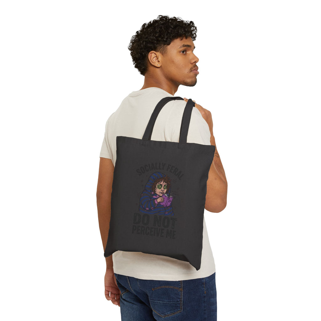 Socially Feral Raccoon Graphic Tote, Feral Era Vintage Mascot | Cute But Feral