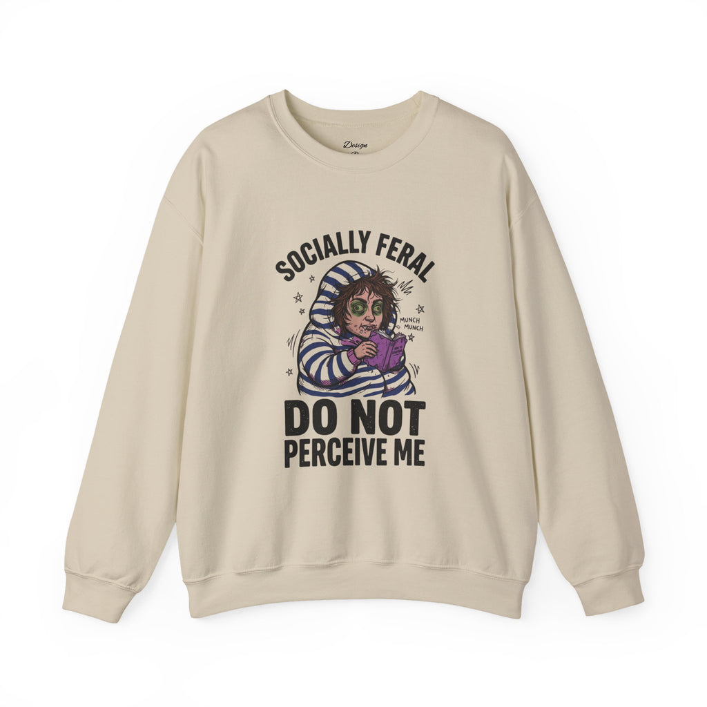Socially Feral "Do Not Perceive Me" Sweatshirt, Feral Era vintage mascot, distressed collegiate