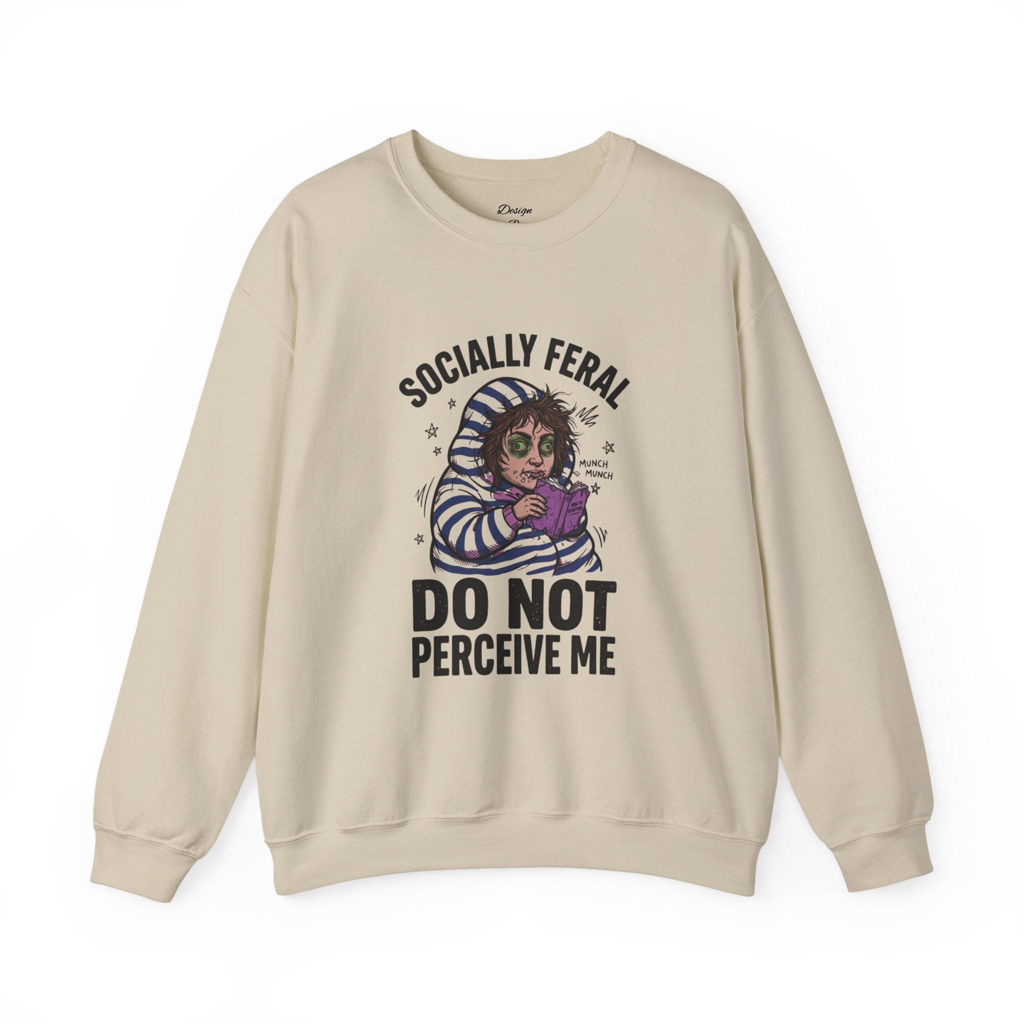 Socially Feral "Do Not Perceive Me" Sweatshirt, Feral Era vintage mascot, distressed collegiate