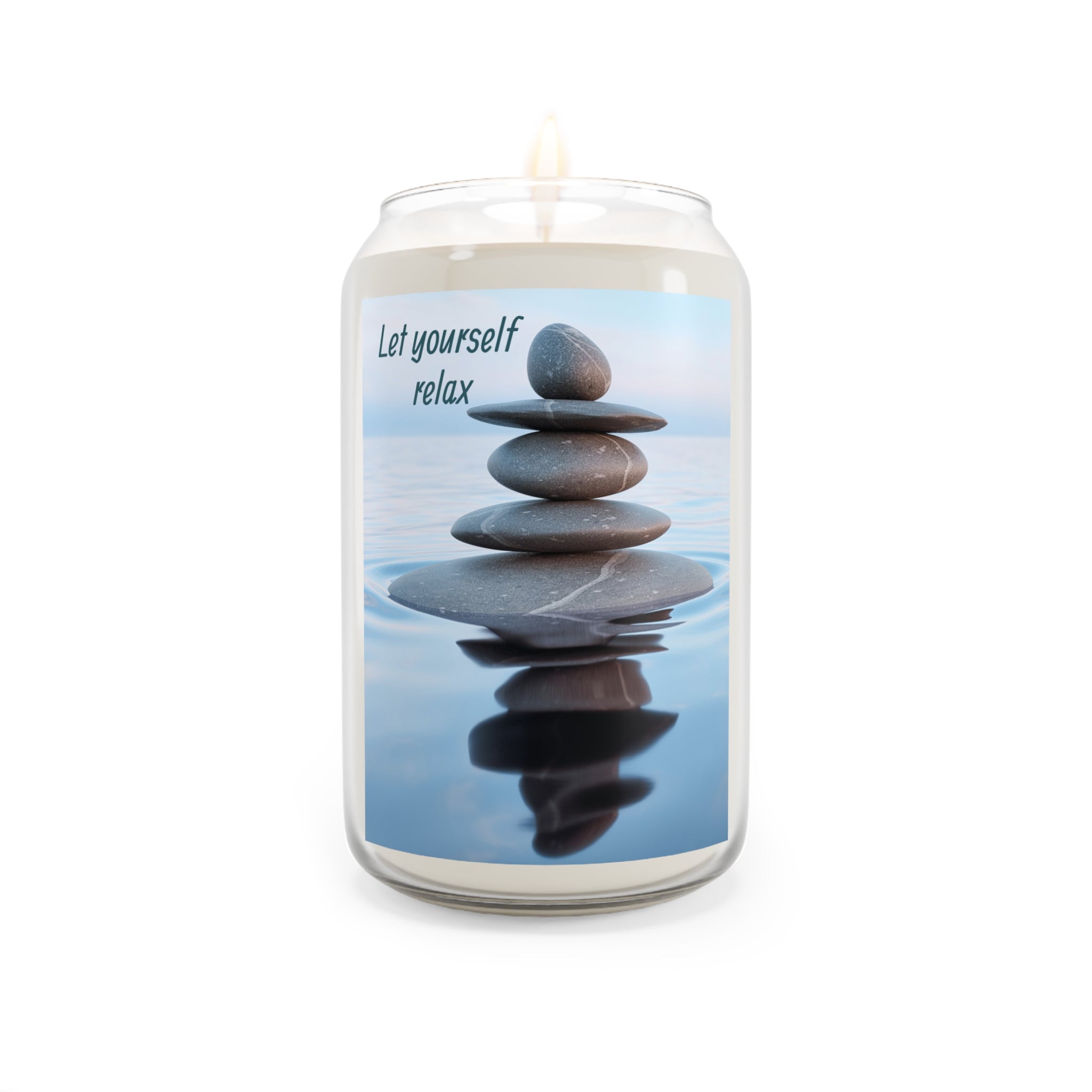 Relaxing Zen Stack Scented Soy Candle — 13.75oz ("Let yourself relax")