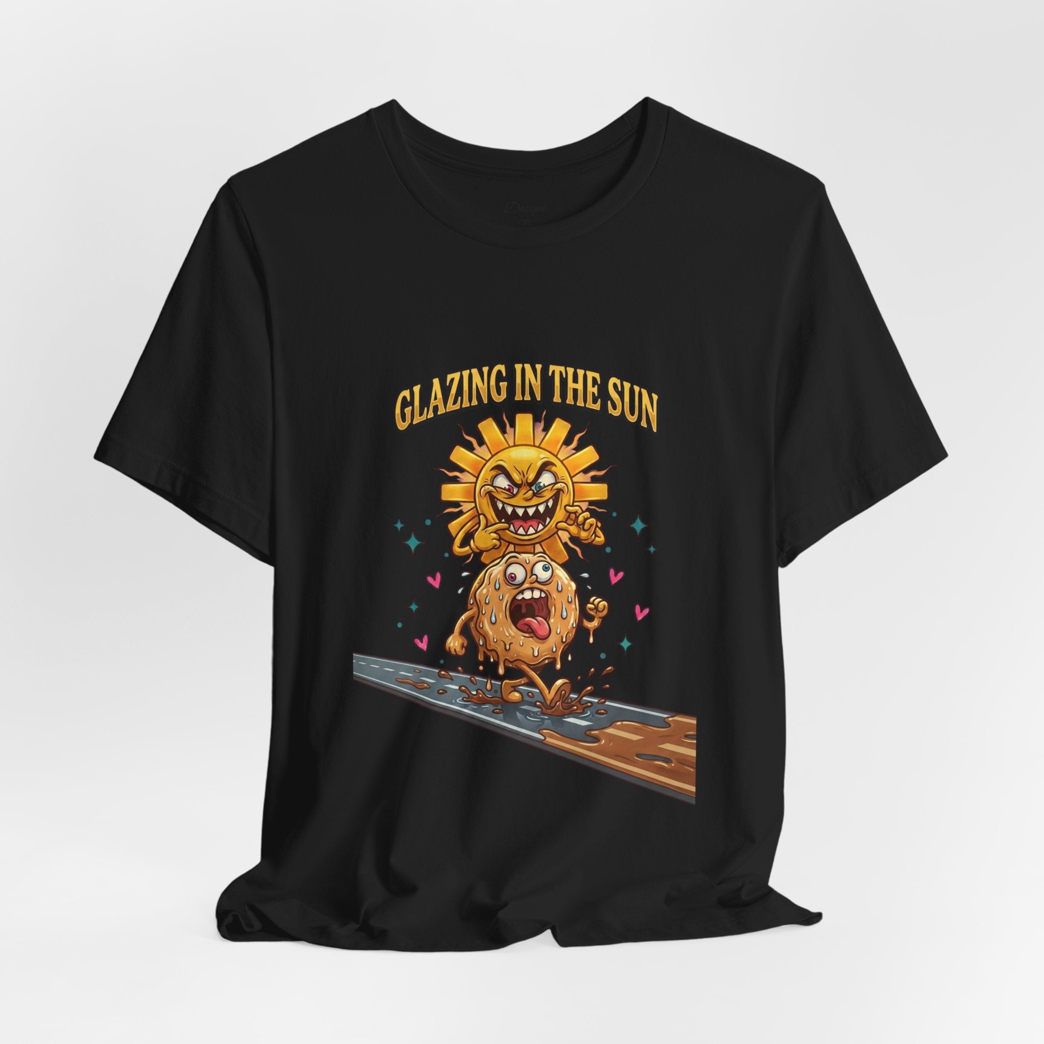 “Glazing in the Sun” Funny Retro Sun & Donut Tee | Dilly Dally Procrastination