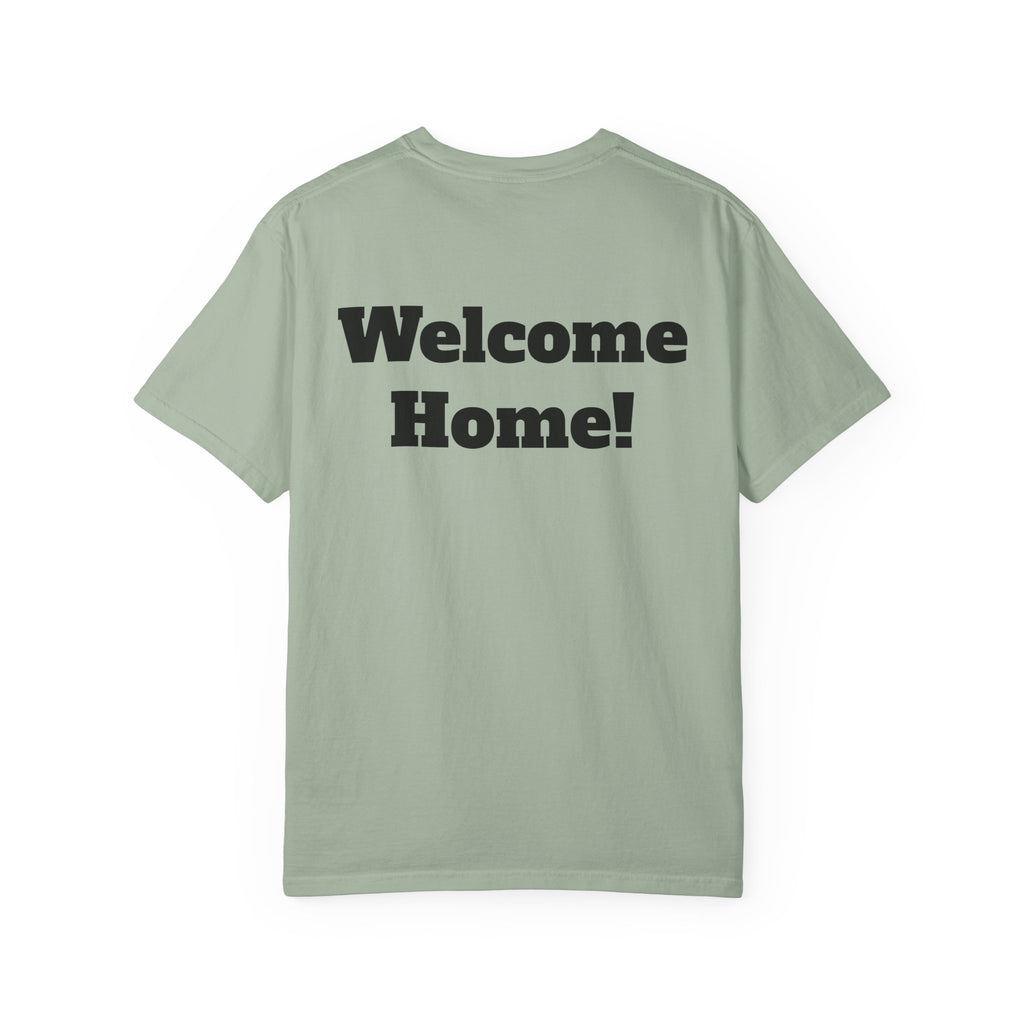 T-Shirt - American Flag with Saluting Soldiers | "Welcome Home!" Military Reunion Tee