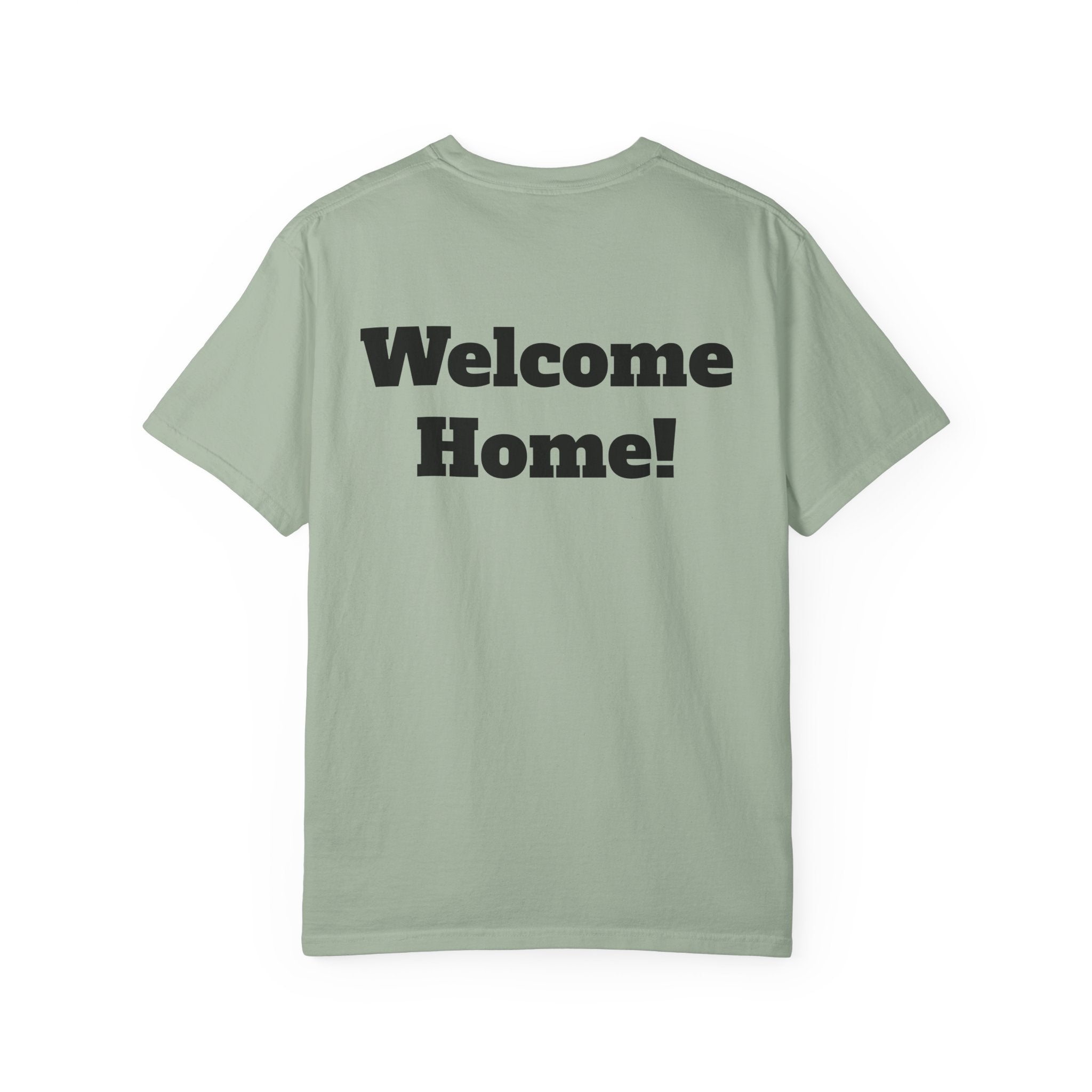 T-Shirt - American Flag with Saluting Soldiers | "Welcome Home!" Military Reunion Tee