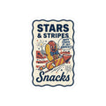 Stars & Stripes Snacks Sticker | Hot Dog Fourth of July, Retro Americana