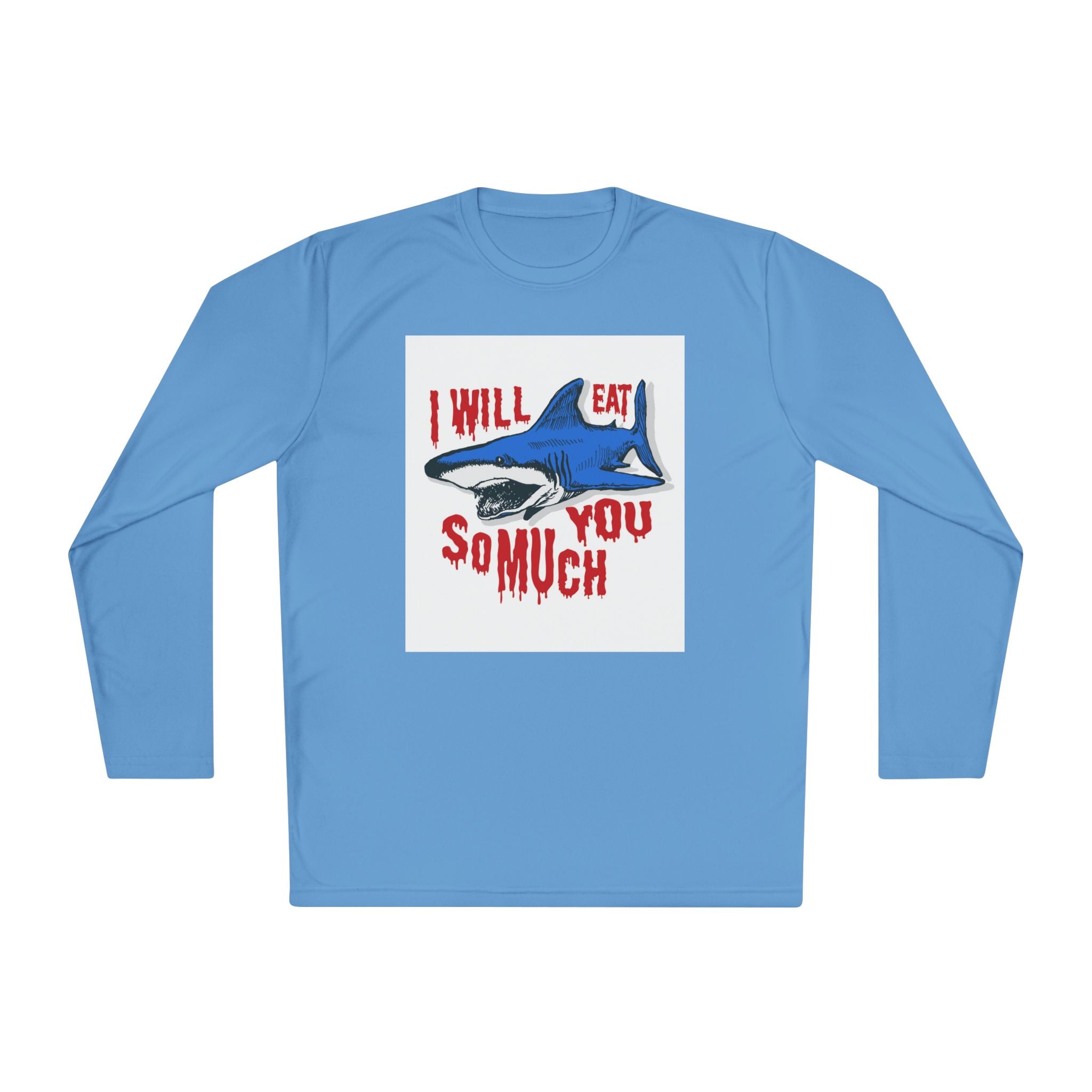 I will Eat you Sharky design Unisex Lightweight Long Sleeve Tee