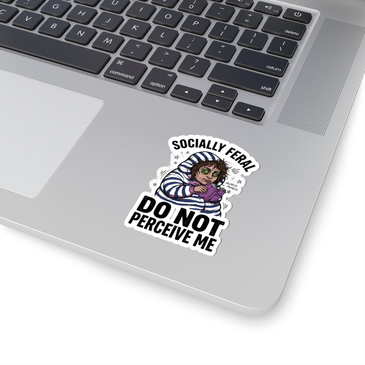 Socially Feral Do Not Perceive Me Sticker | Feral Era, Funny Raccoon-style Sticker