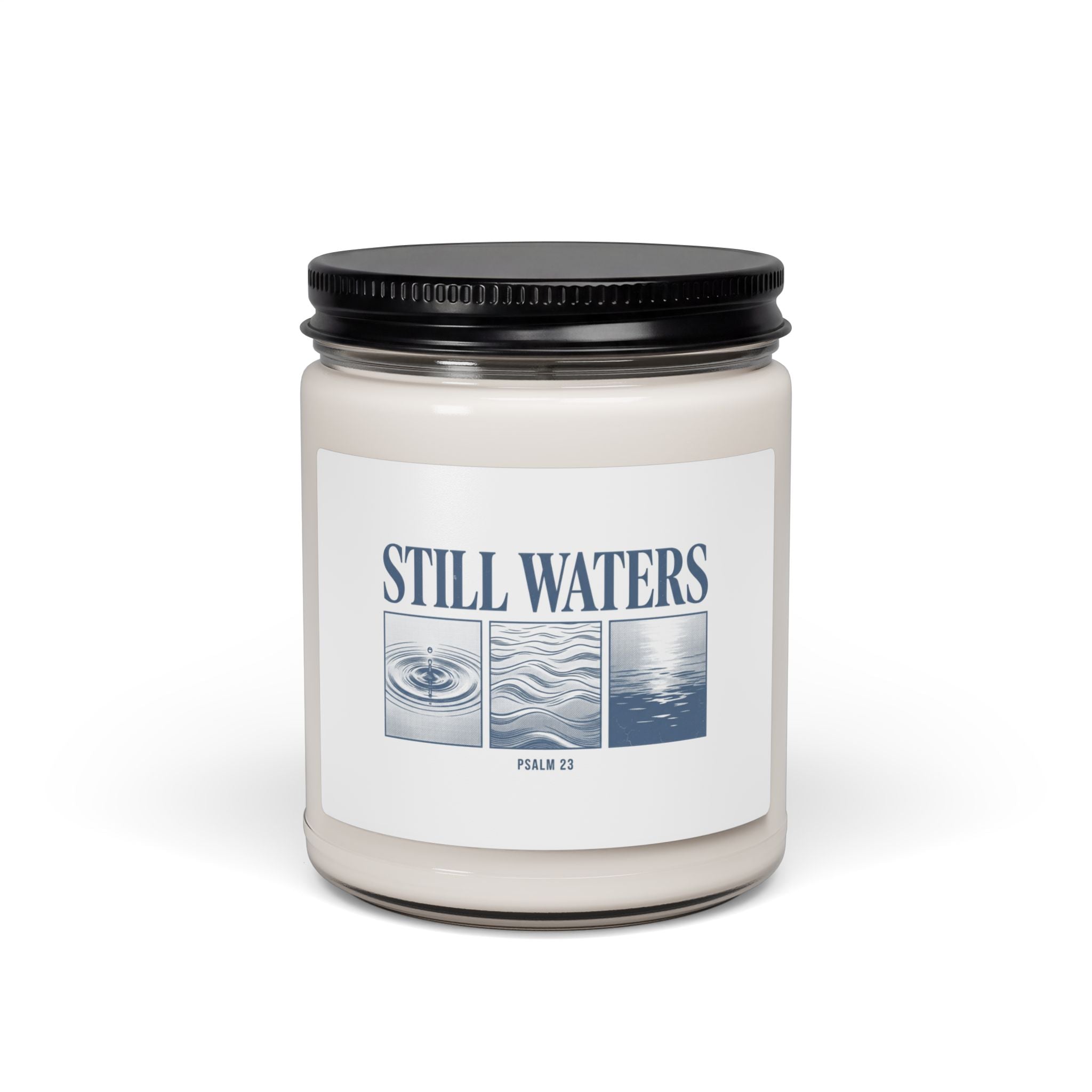 Still Waters Candle | Soy Jar Candle, Psalm 23, Christian Streetwear Aesthetic