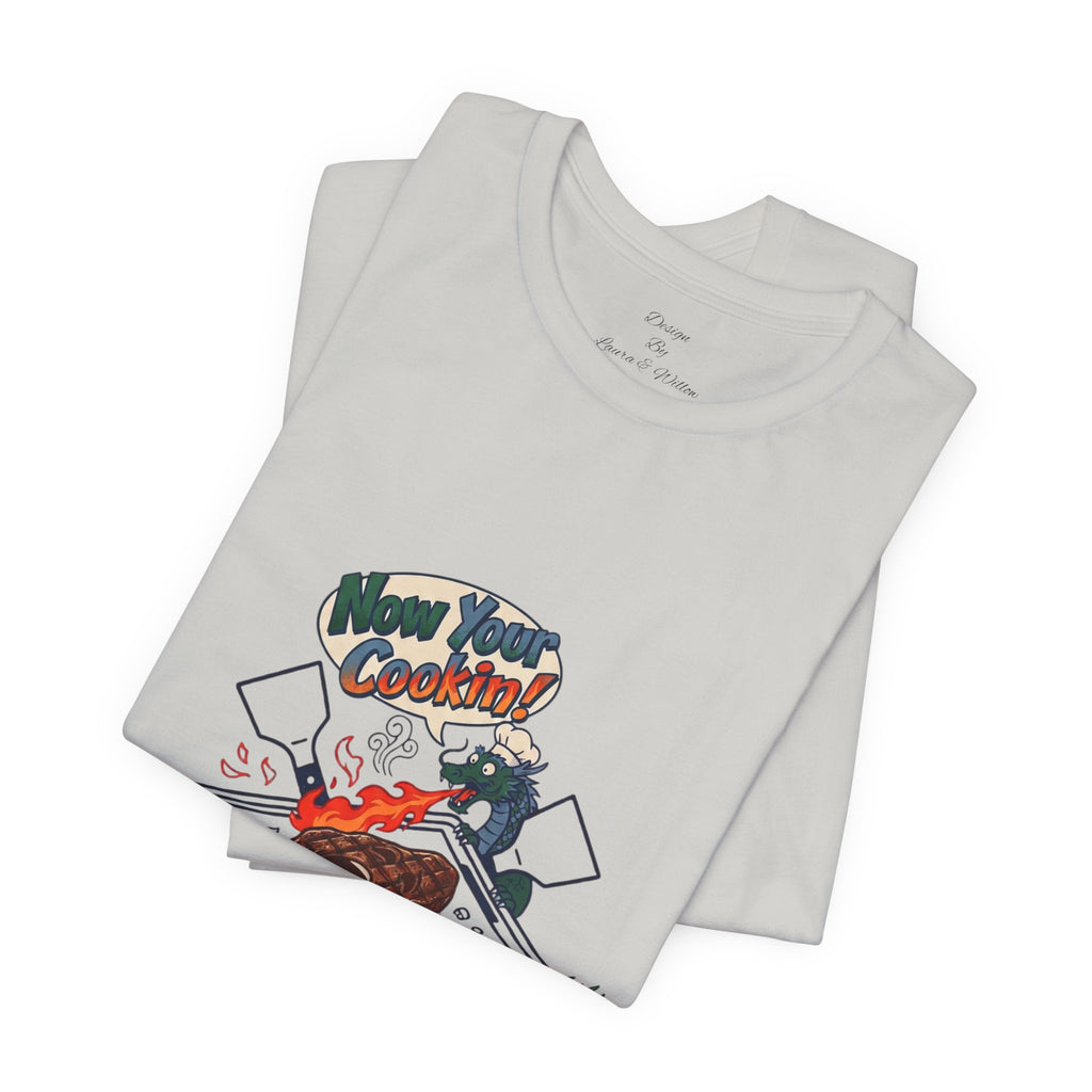 Kawaii Retro Cooking Manga Graphic Tee | Japanese Streetwear, Cherry Blossom Motif