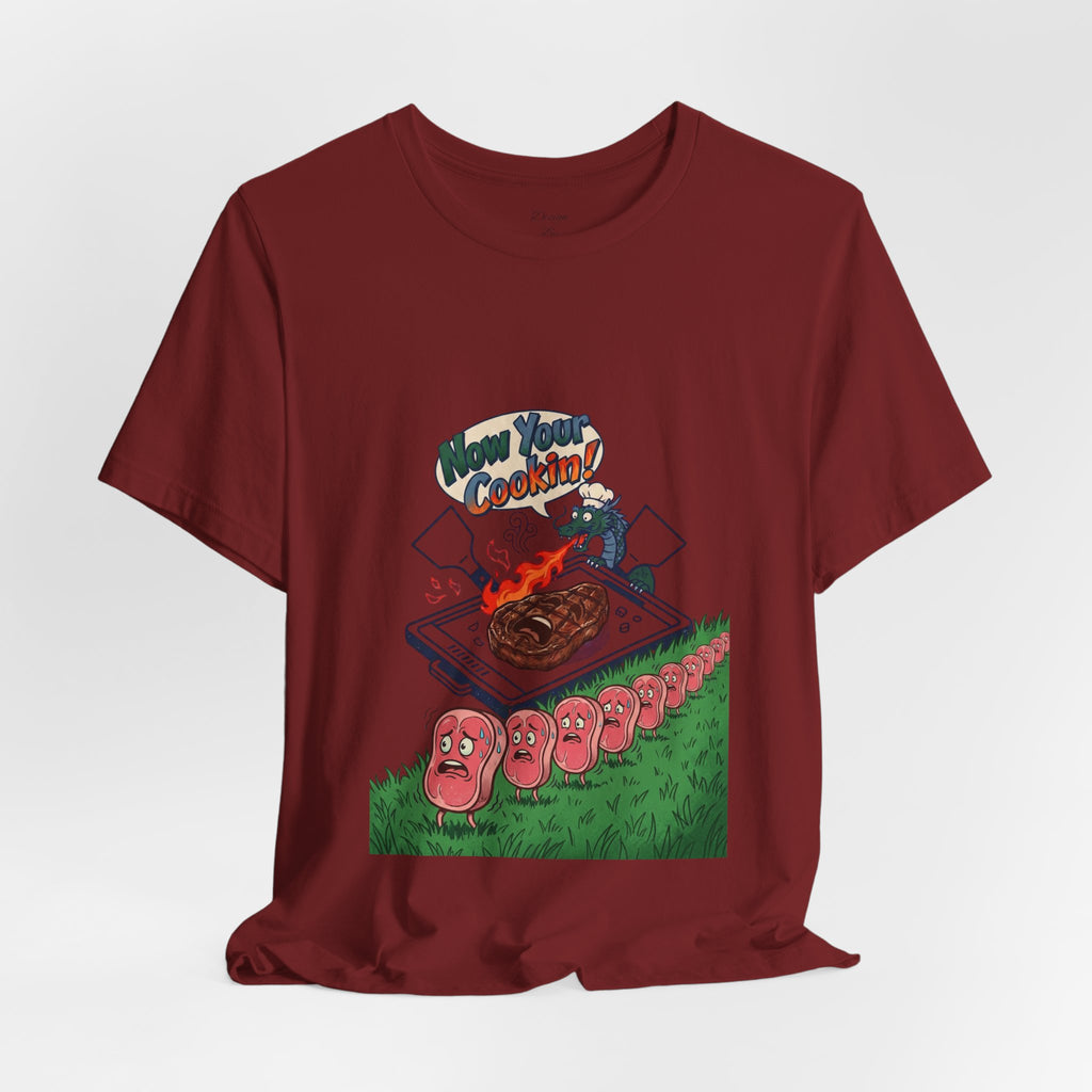 Kawaii Retro Cooking Manga Graphic Tee | Japanese Streetwear, Cherry Blossom Motif