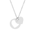 Engravable Heart Cutout Necklace — Personalized Double Heart Pendant, Gift for Her