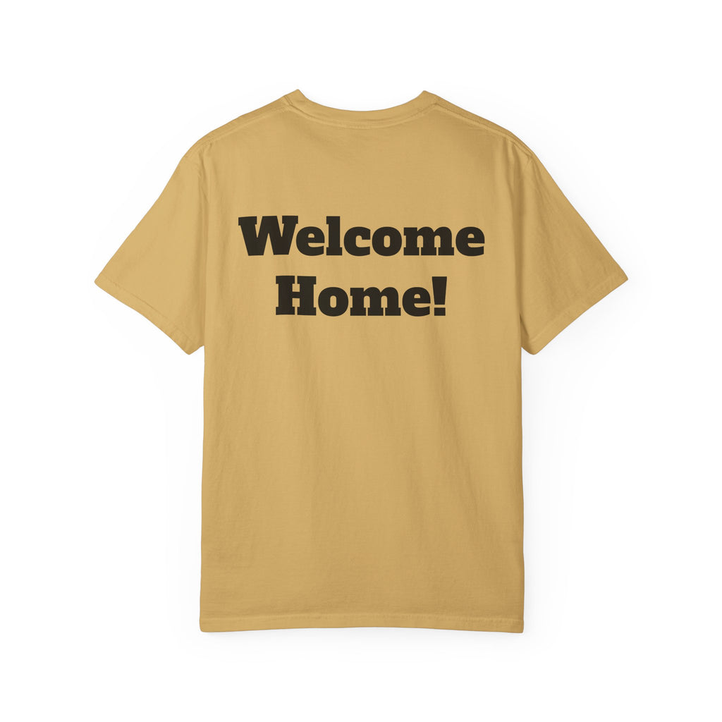 T-Shirt - American Flag with Saluting Soldiers | "Welcome Home!" Military Reunion Tee