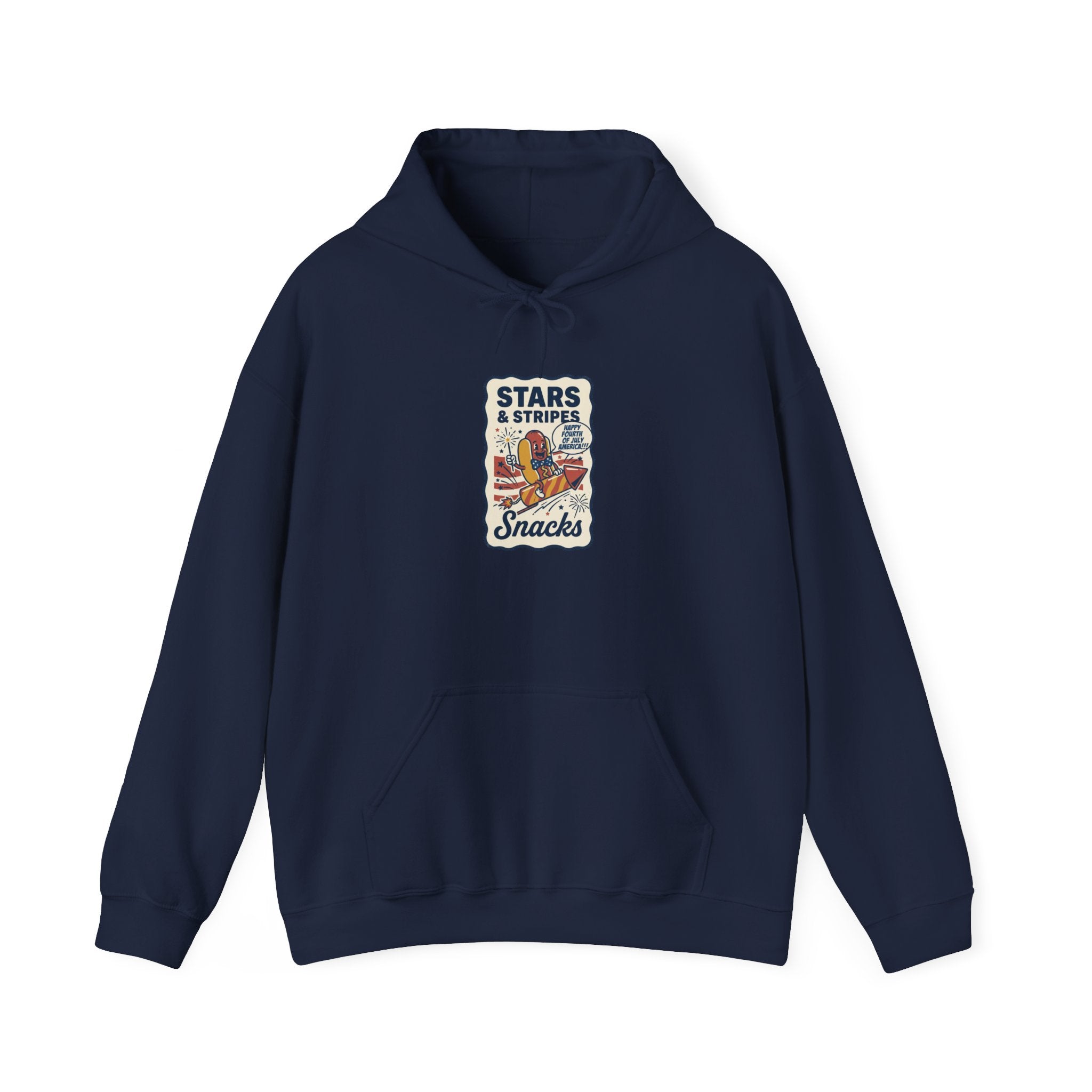 Stars & Stripes Snacks Hoodie | Hot Dog Humor, Fourth of July