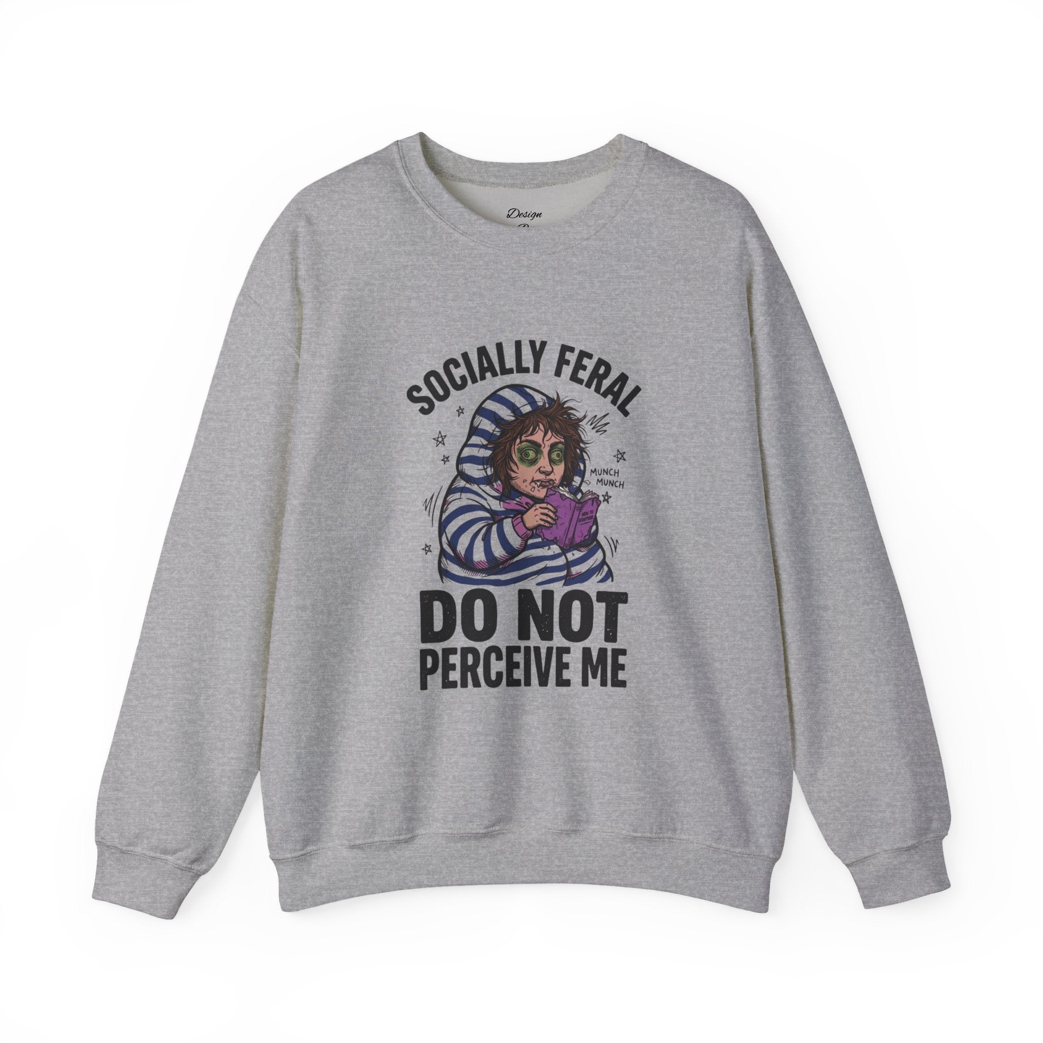 Socially Feral "Do Not Perceive Me" Sweatshirt, Feral Era vintage mascot, distressed collegiate