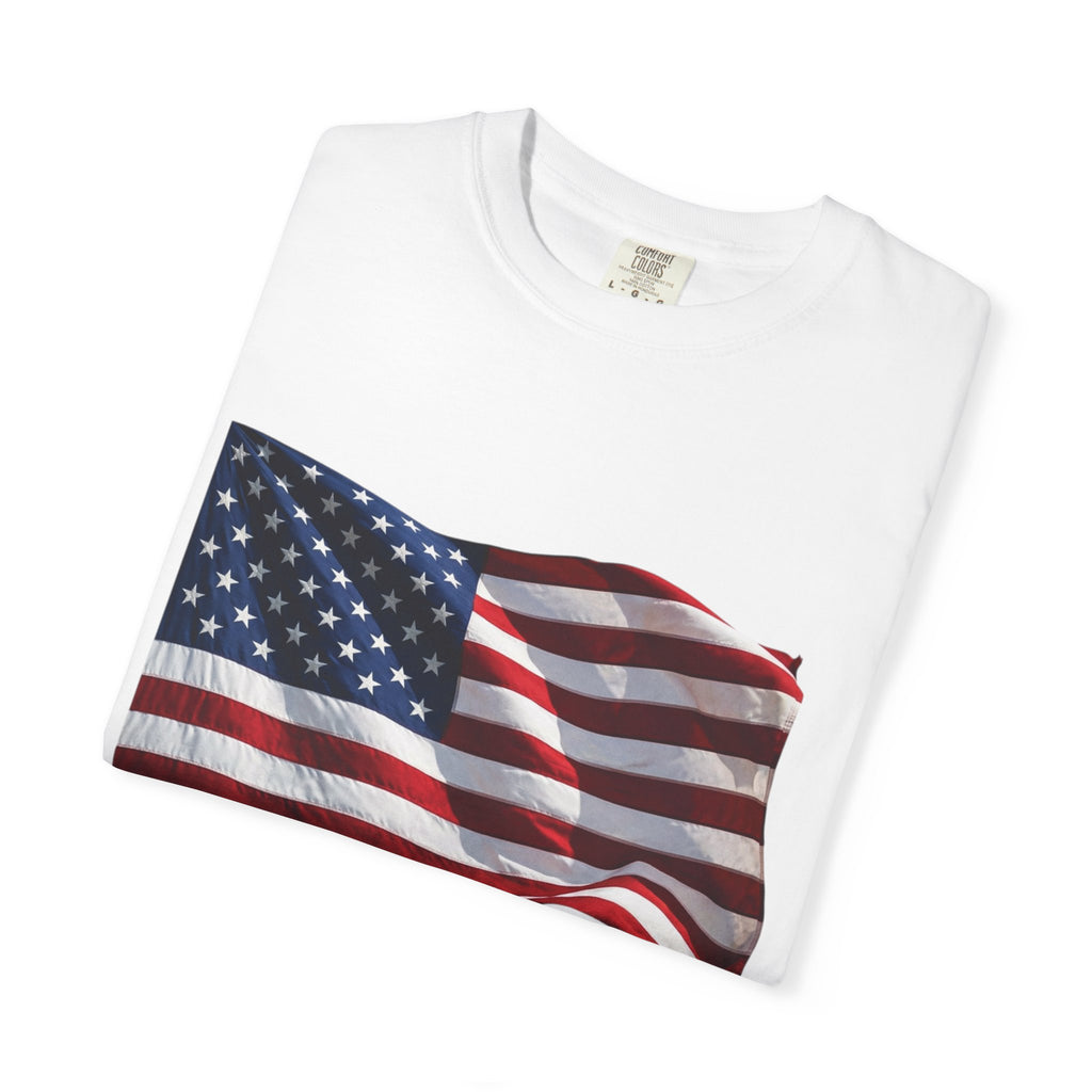 T-Shirt - American Flag with Saluting Soldiers | "Welcome Home!" Military Reunion Tee