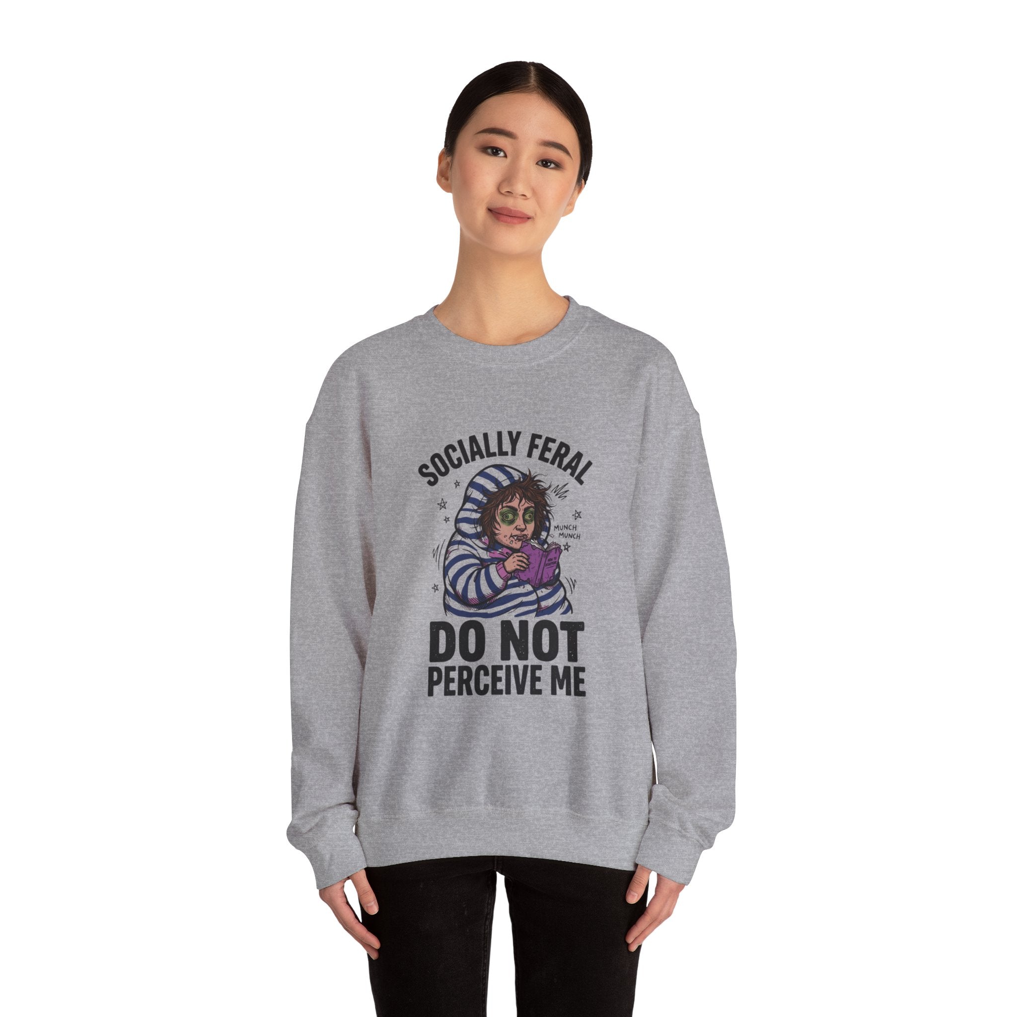Socially Feral "Do Not Perceive Me" Sweatshirt, Feral Era vintage mascot, distressed collegiate