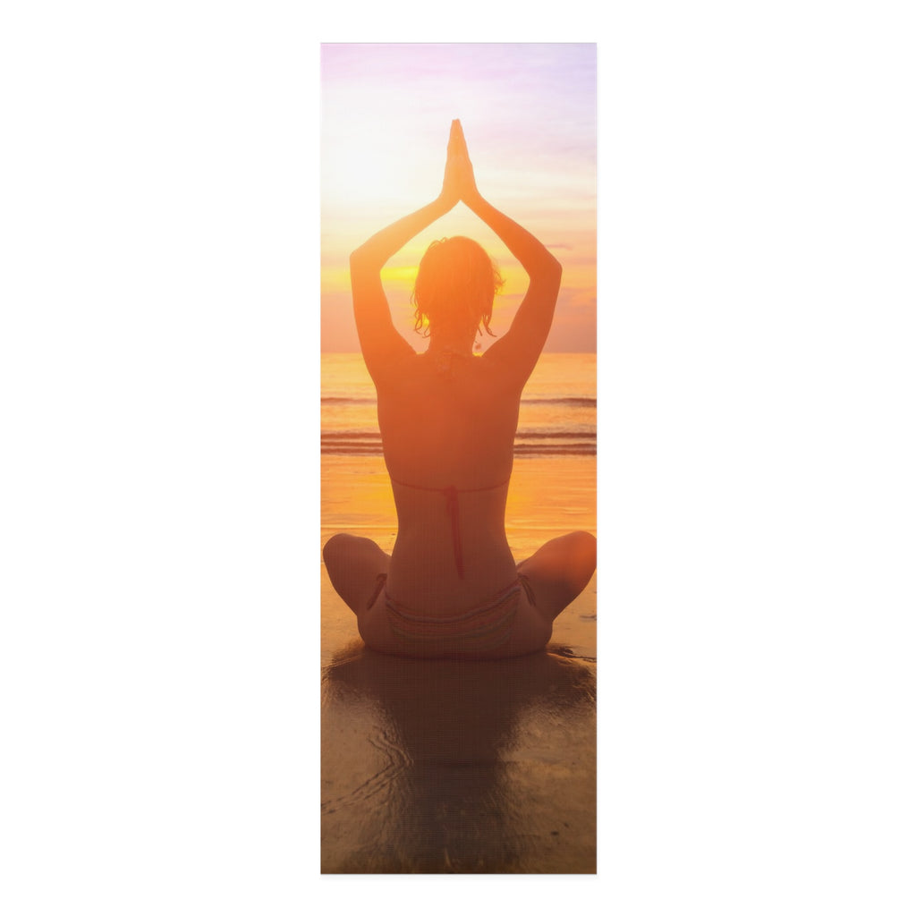 Sunset Beach Yoga Mat — Foam Mat with Meditative Silhouette