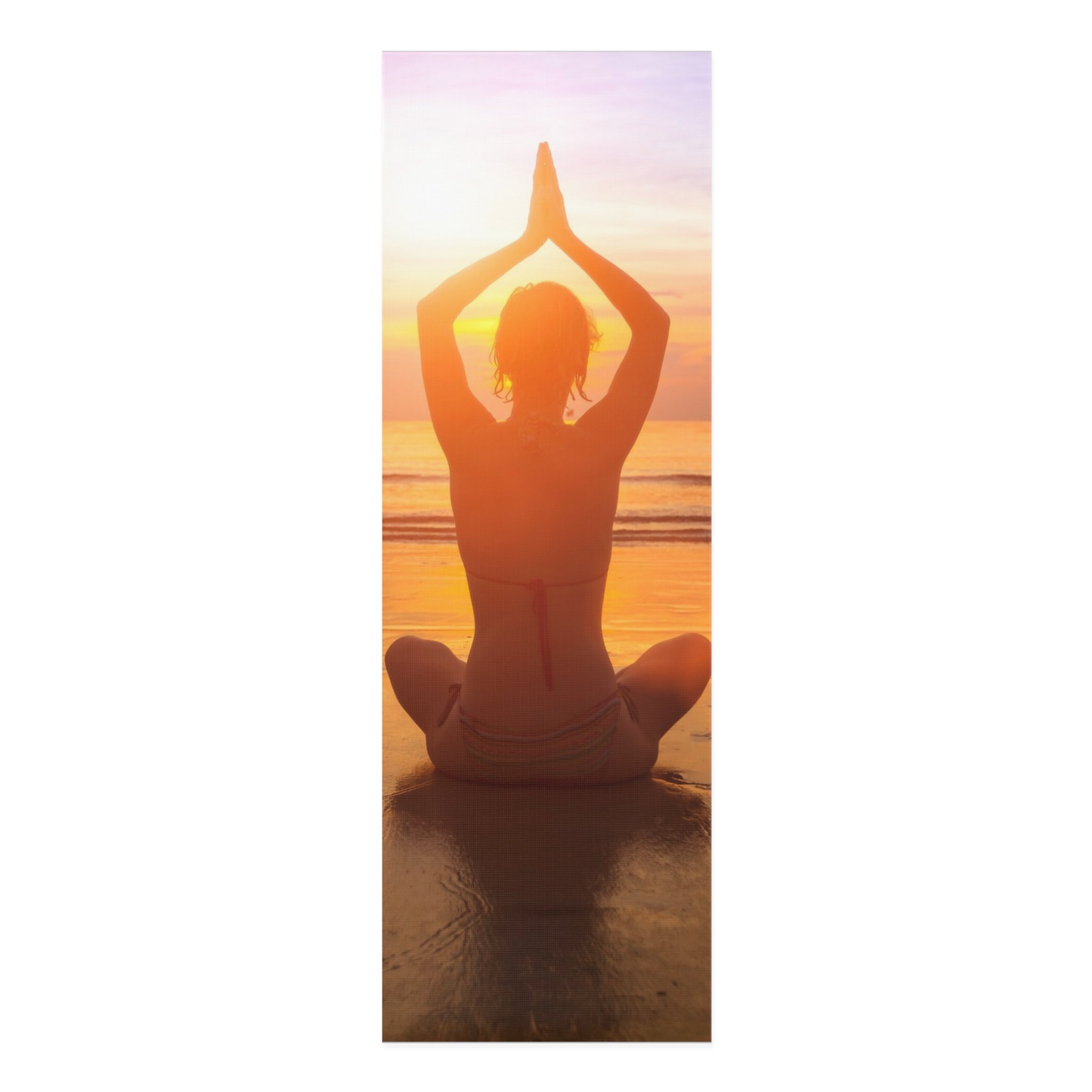 Sunset Beach Yoga Mat — Foam Mat with Meditative Silhouette