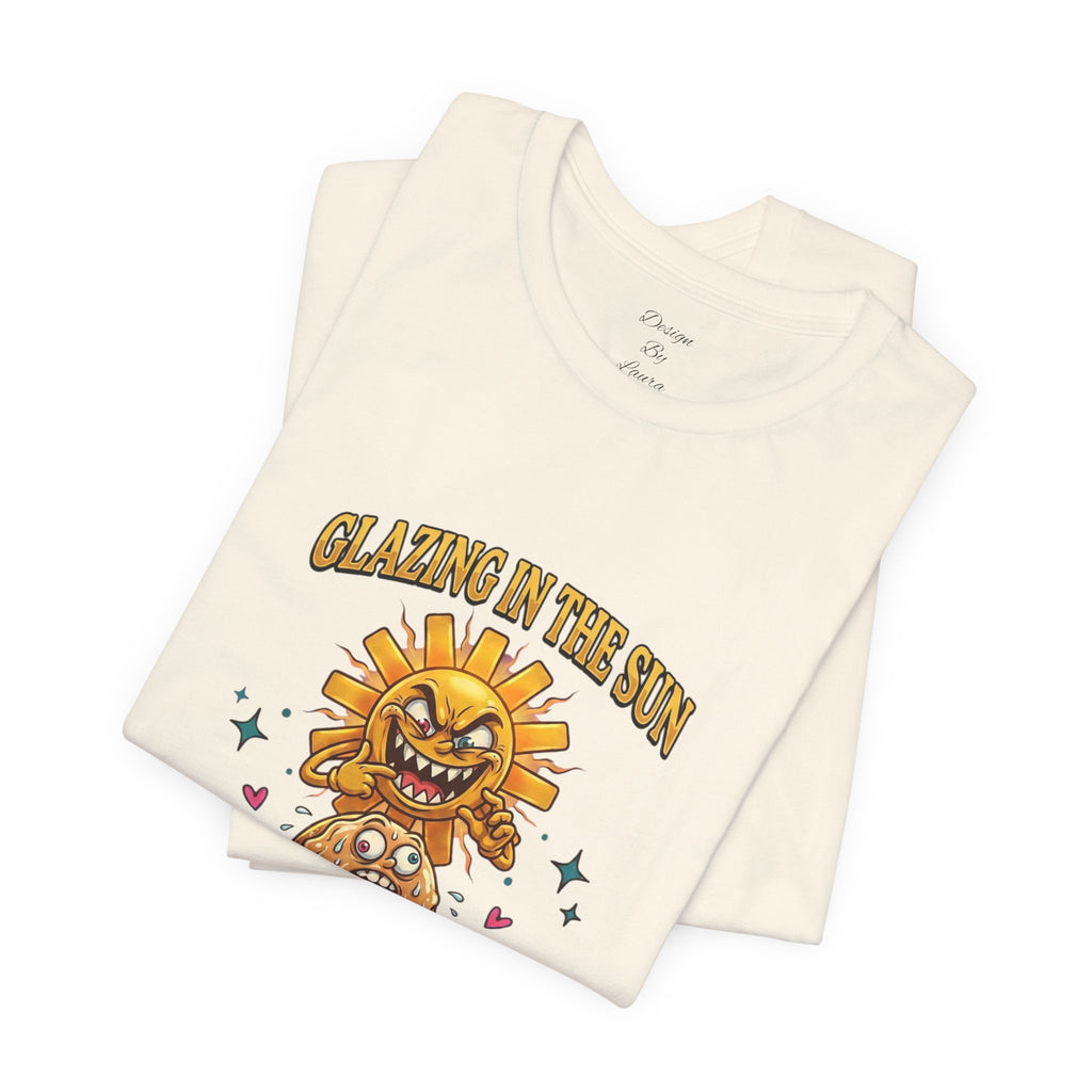 “Glazing in the Sun” Funny Retro Sun & Donut Tee | Dilly Dally Procrastination