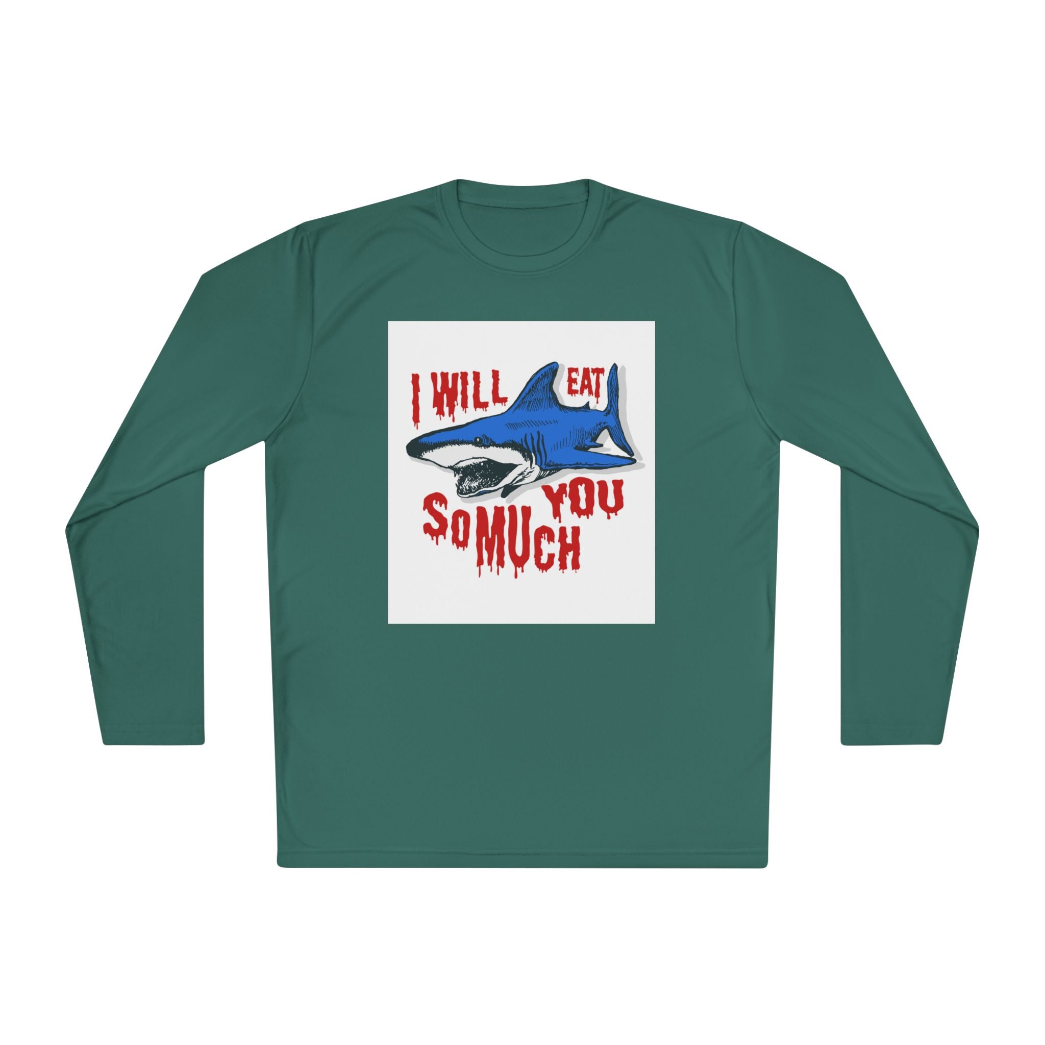 I will Eat you Sharky design Unisex Lightweight Long Sleeve Tee