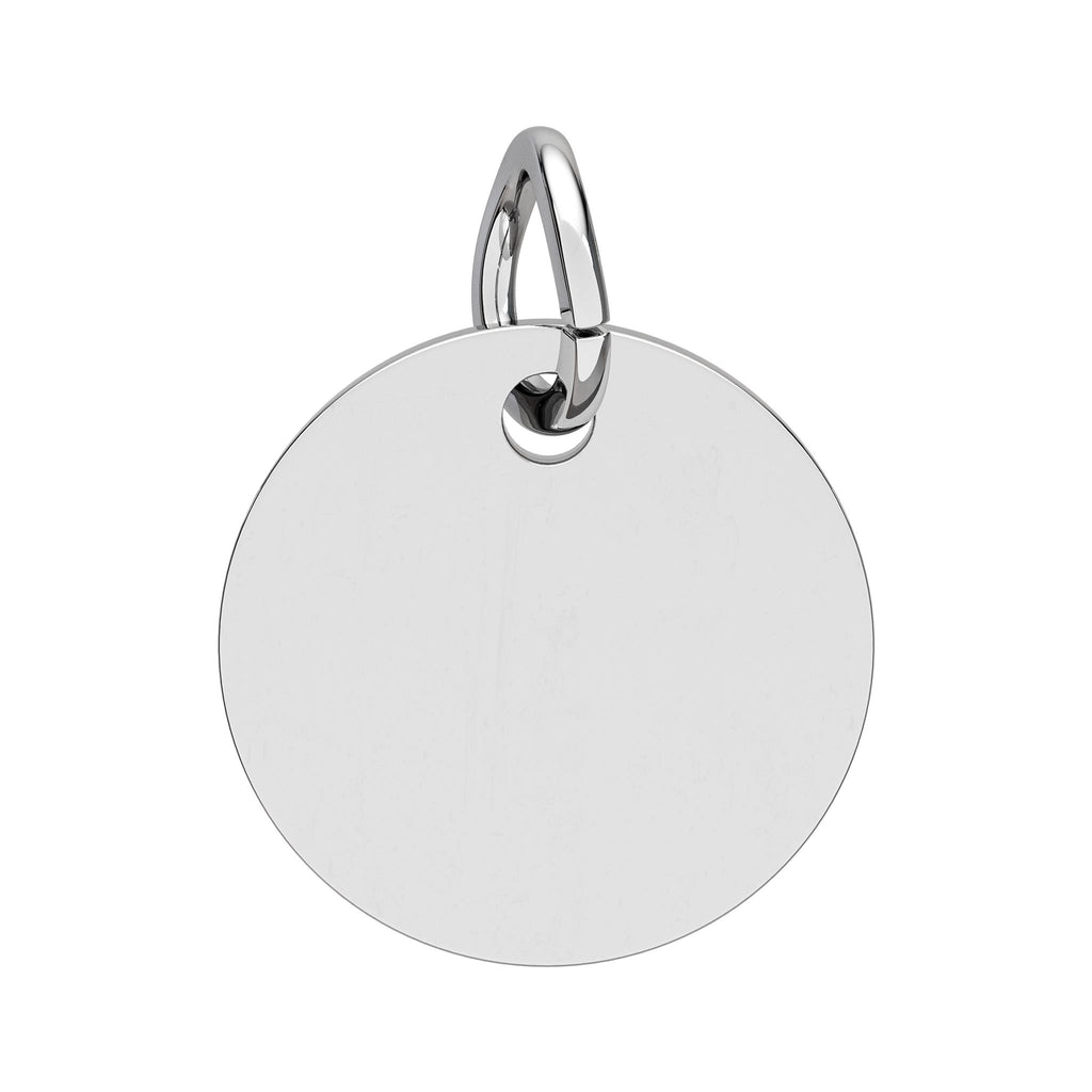 Engravable Birthstone Circle Charm — Personalized Round Pendant