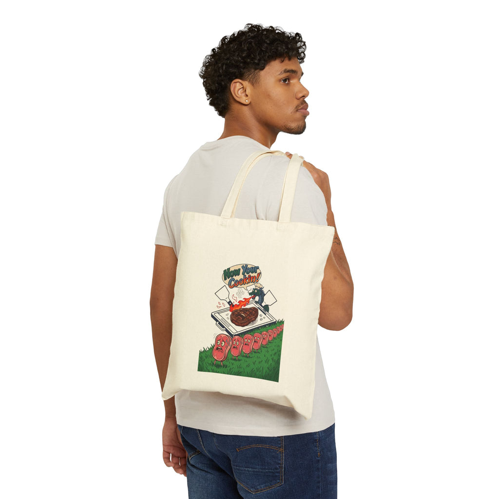Katsu Bento Illustration Tote | Japanese Streetwear, Retro Manga Graphic
