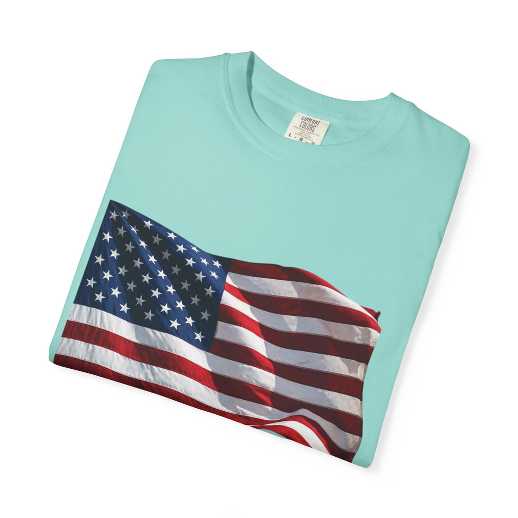 T-Shirt - American Flag with Saluting Soldiers | "Welcome Home!" Military Reunion Tee