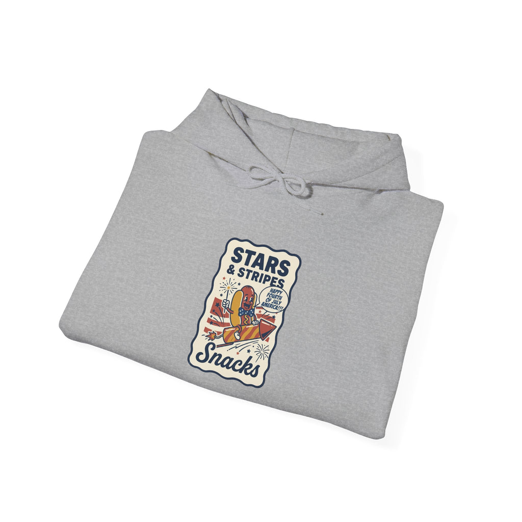 Stars & Stripes Snacks Hoodie | Hot Dog Humor, Fourth of July