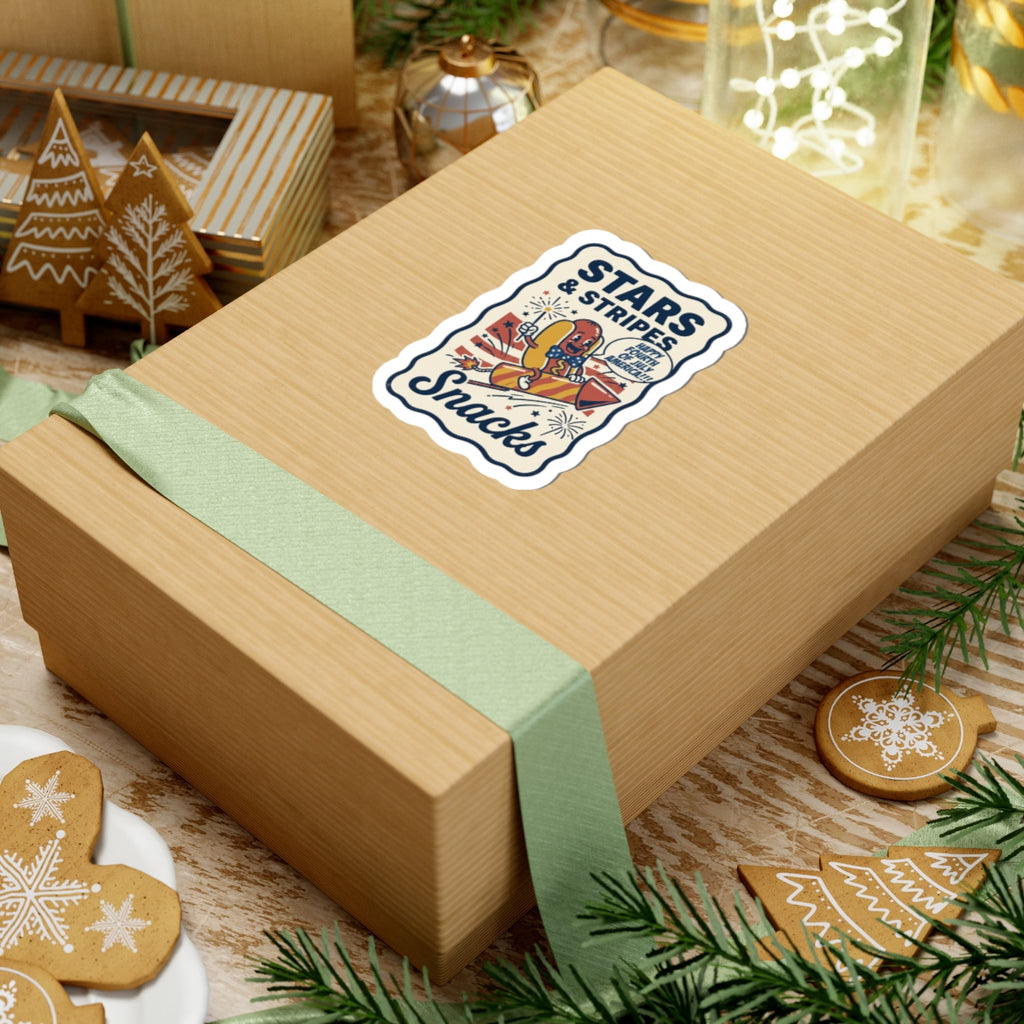 Stars & Stripes Snacks Sticker | Hot Dog Fourth of July, Retro Americana