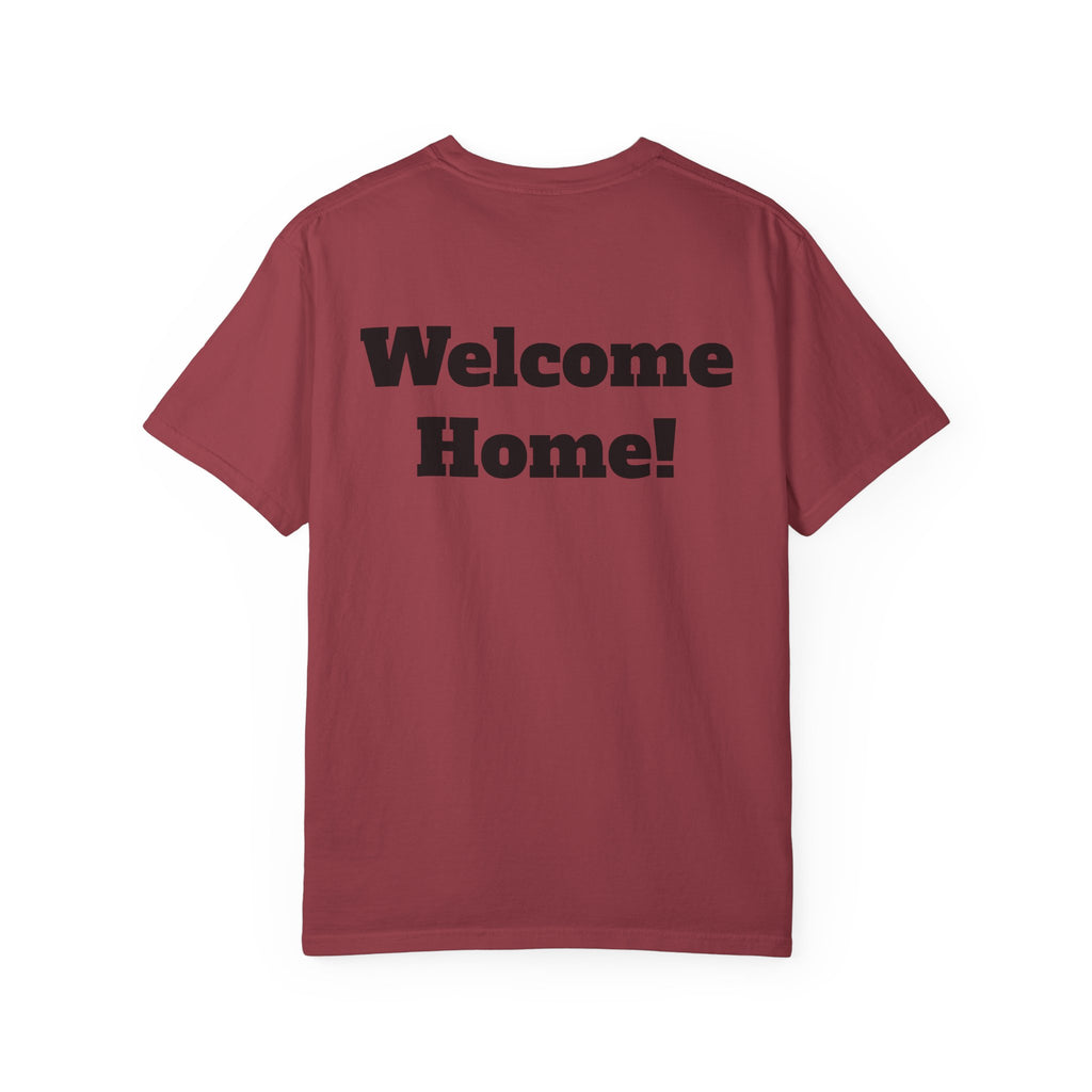 T-Shirt - American Flag with Saluting Soldiers | "Welcome Home!" Military Reunion Tee