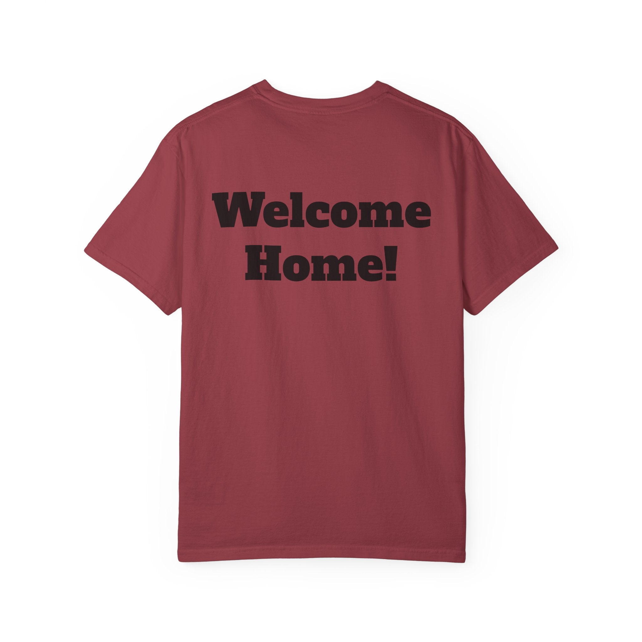 T-Shirt - American Flag with Saluting Soldiers | "Welcome Home!" Military Reunion Tee
