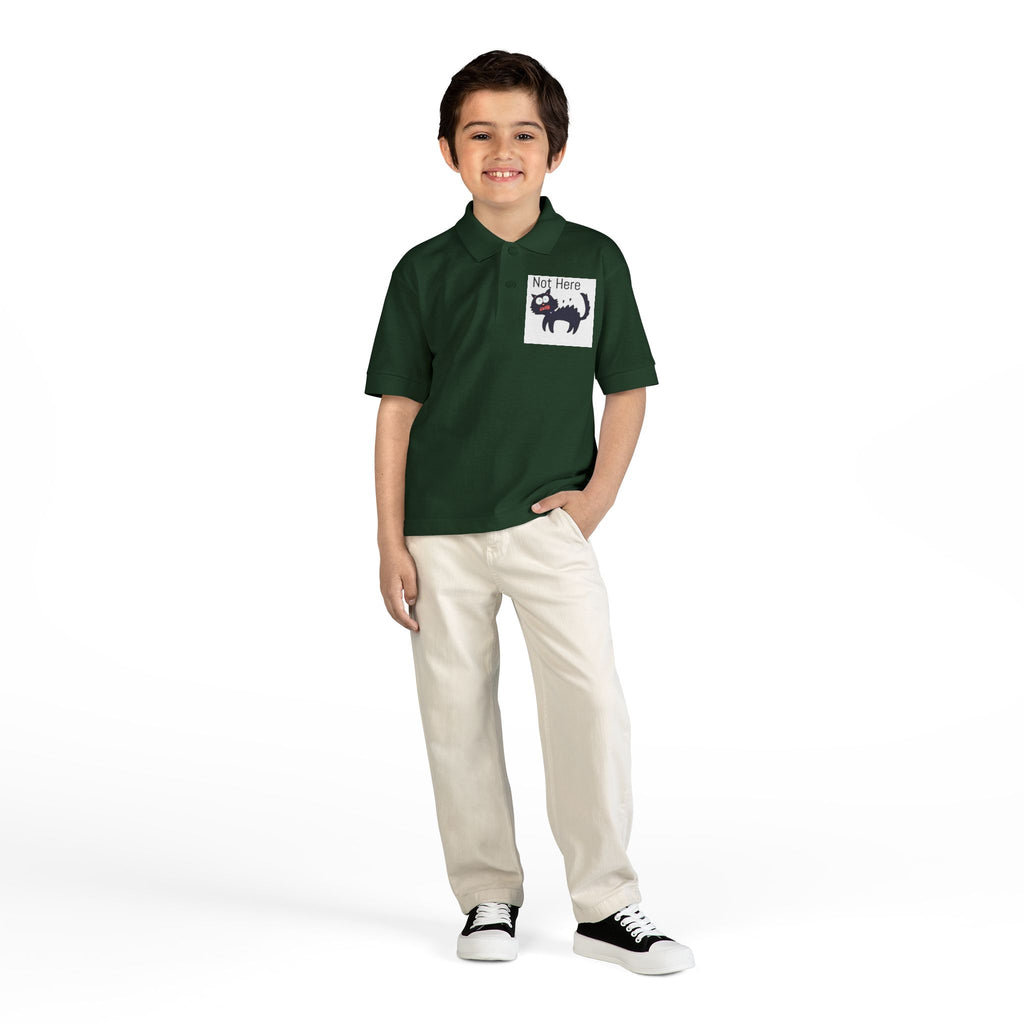 Youth Polo — "Monday.. NOPE" Skunk Graphic School Shirt