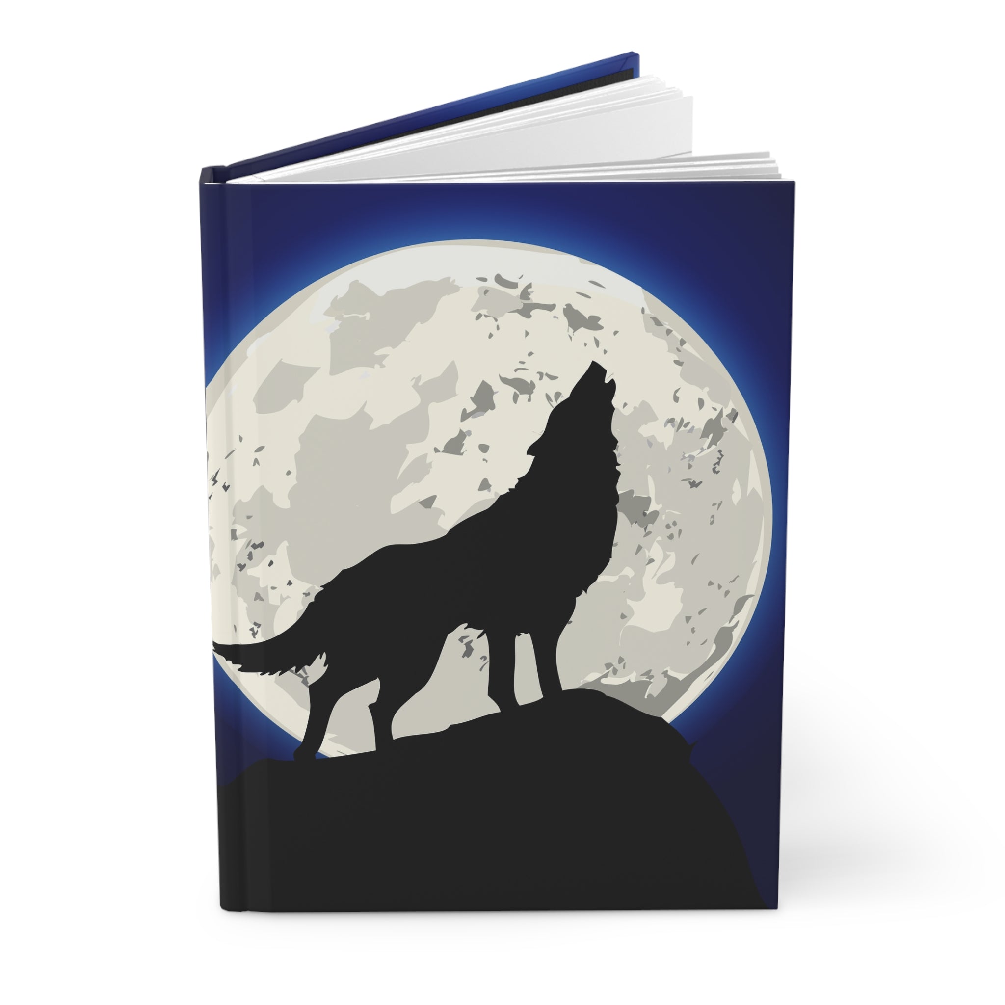 Howling Wolf Journal — Hardcover Moonlight Notebook